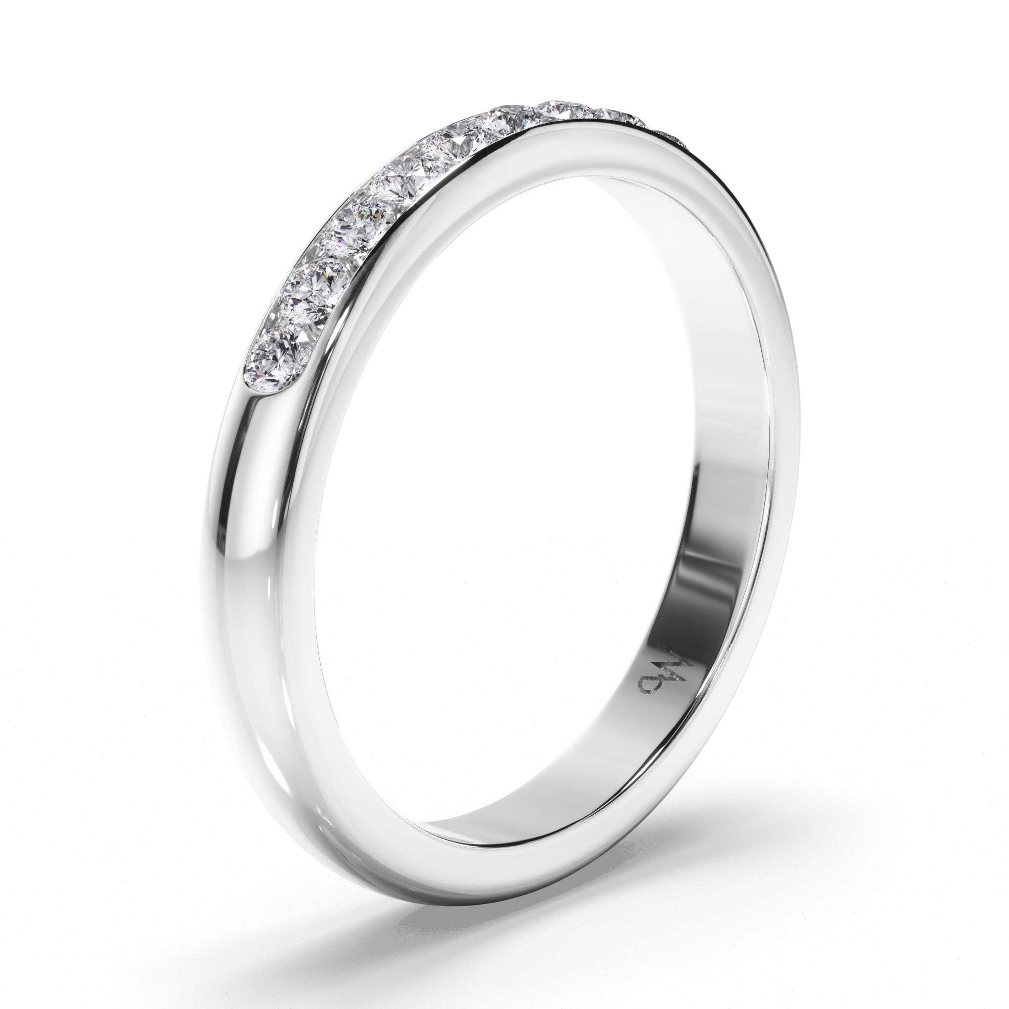 Round Brilliant Cut Channel Set Diamond Wedding Ring