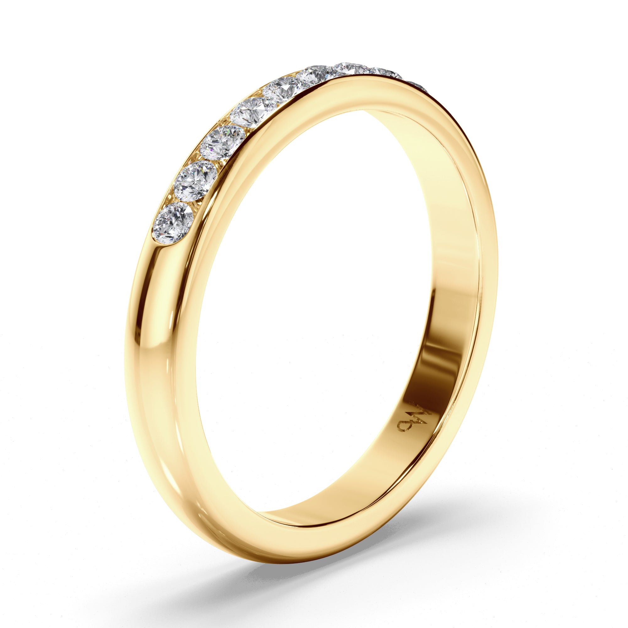 Round Brilliant Cut Channel Set Diamond Wedding Ring