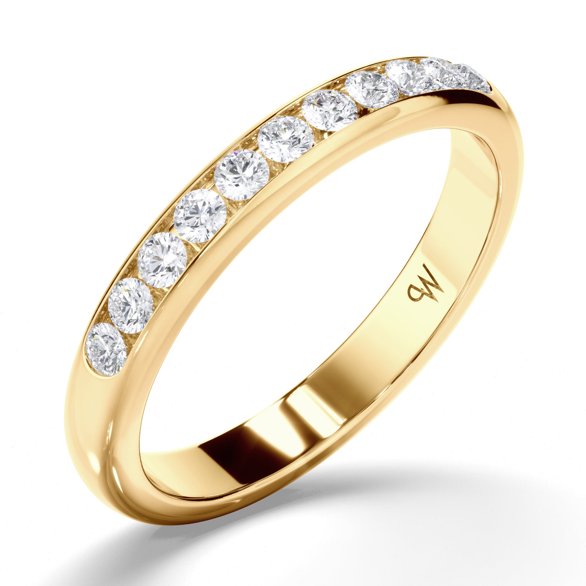 Round Brilliant Cut Channel Set Diamond Wedding Ring
