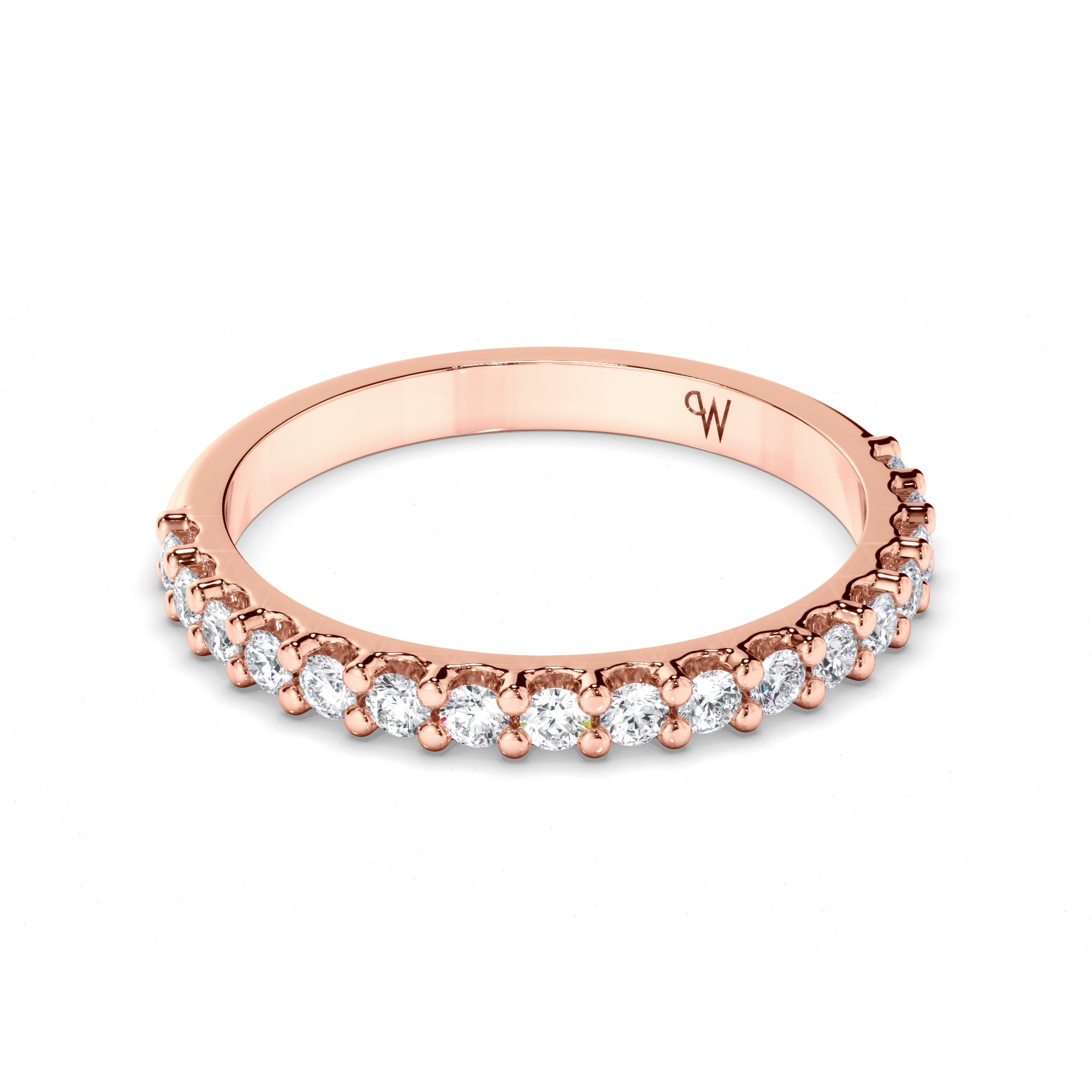 Round Brilliant Cut Claw Set Diamond Wedding Ring