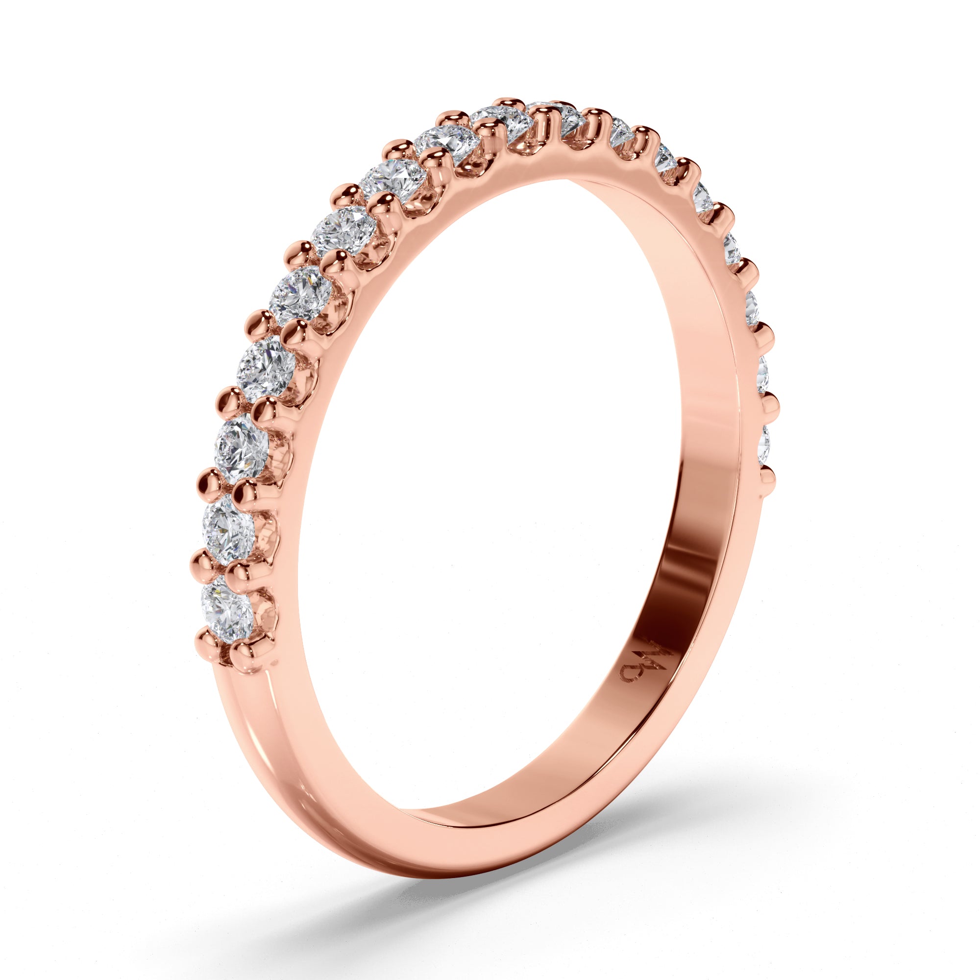 Round Brilliant Cut Claw Set Diamond Wedding Ring