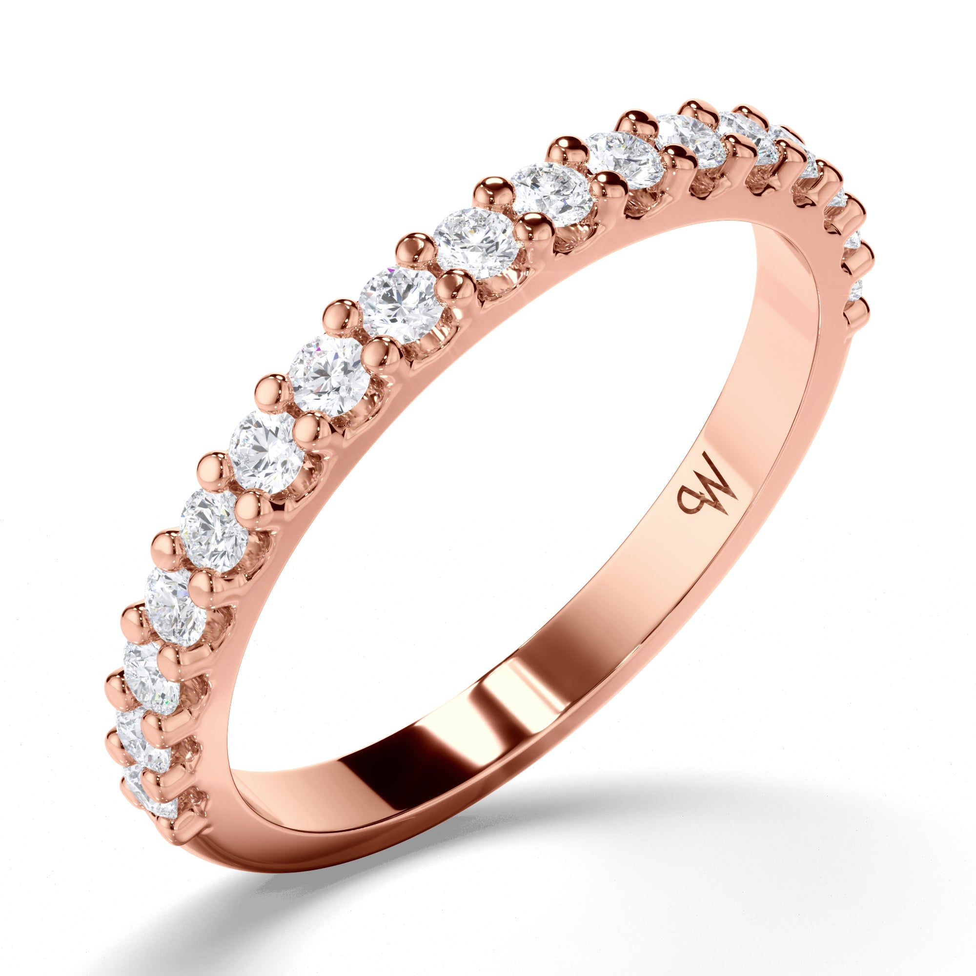 Round Brilliant Cut Claw Set Diamond Wedding Ring