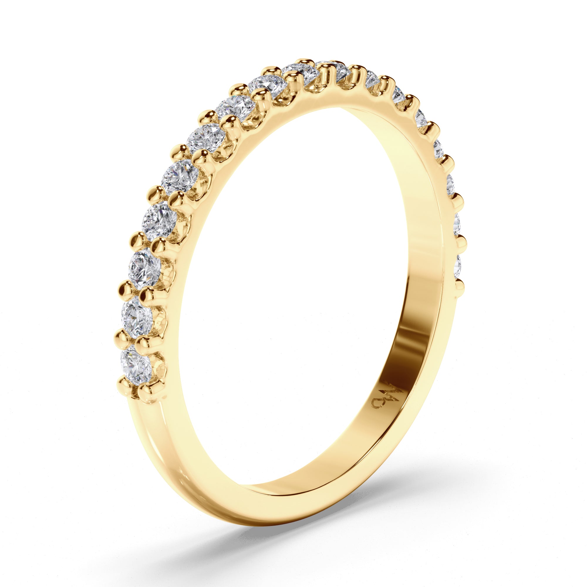 Round Brilliant Cut Claw Set Diamond Wedding Ring