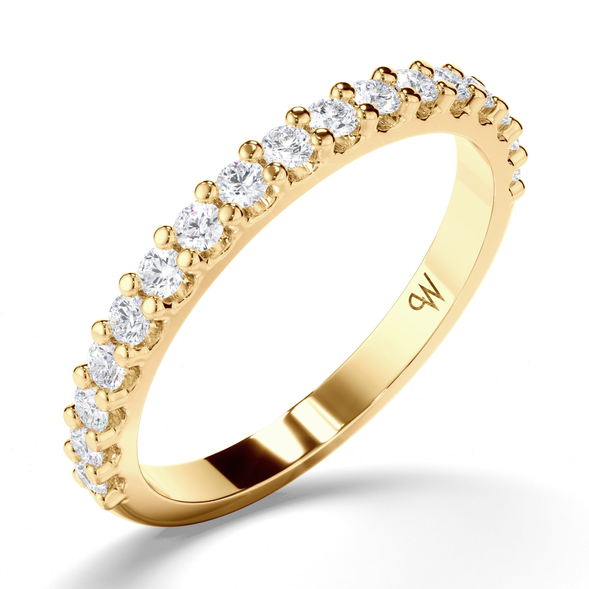 Round Brilliant Cut Claw Set Diamond Wedding Ring