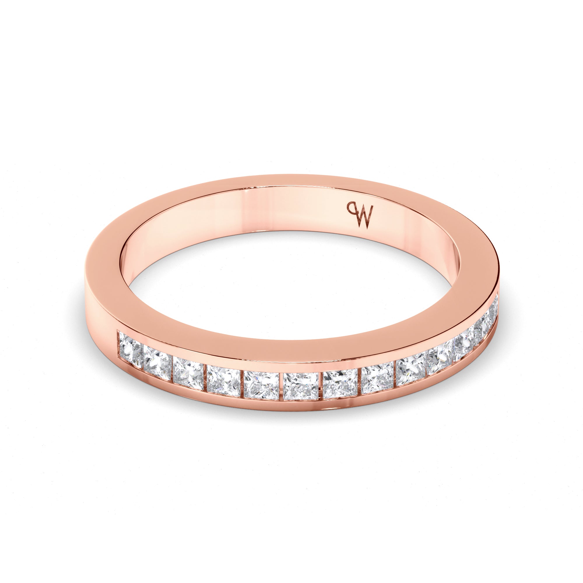 Princess Cut Channel Set Wedding Ring