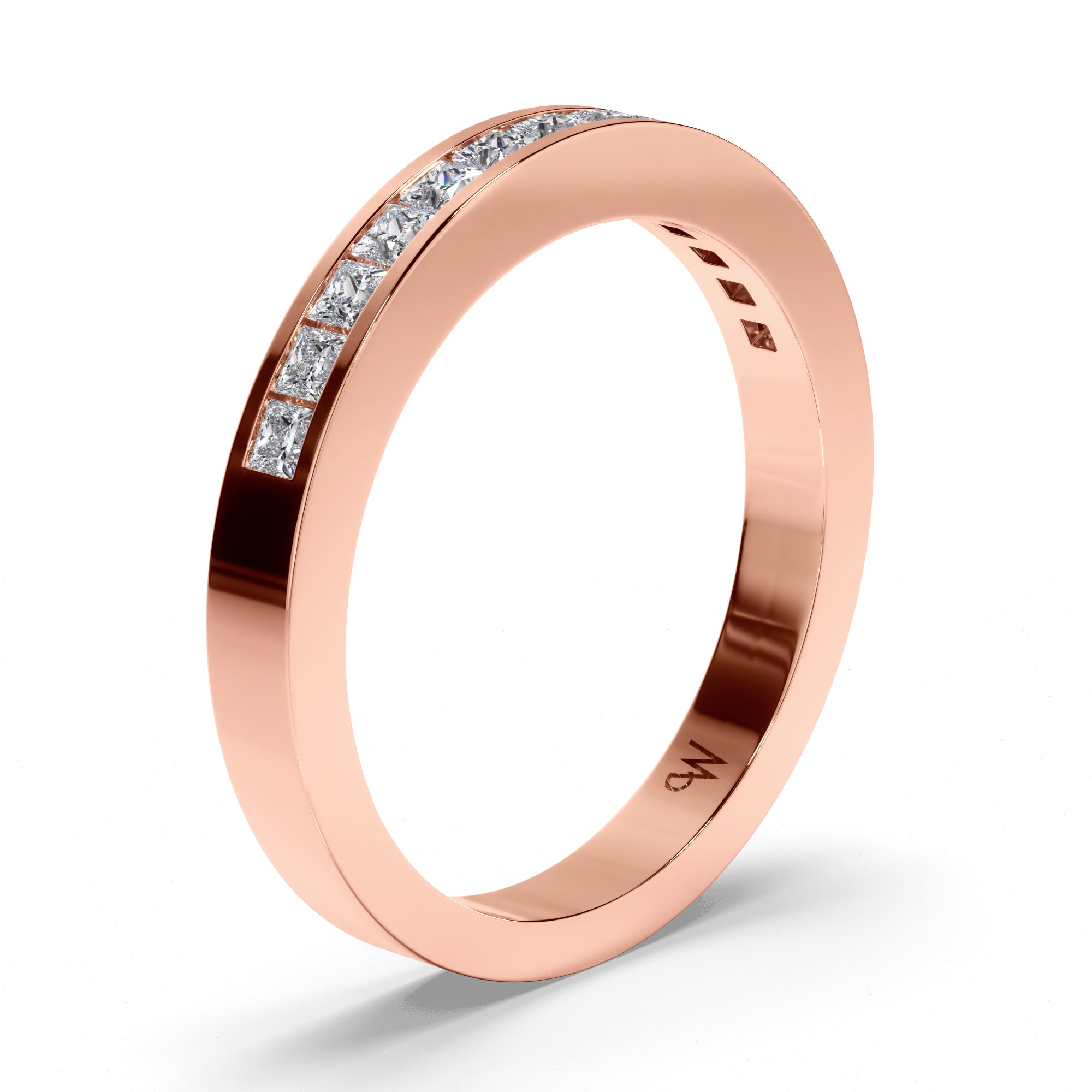 Princess Cut Channel Set Wedding Ring