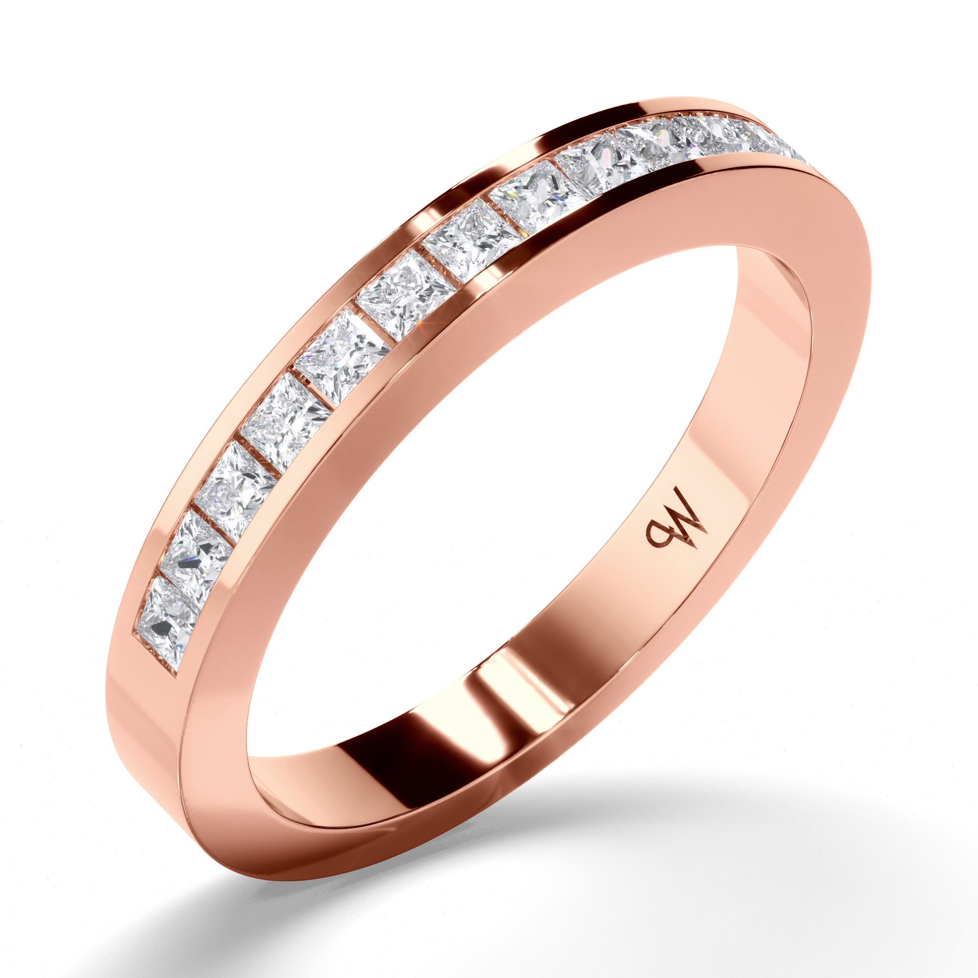 Princess Cut Channel Set Wedding Ring