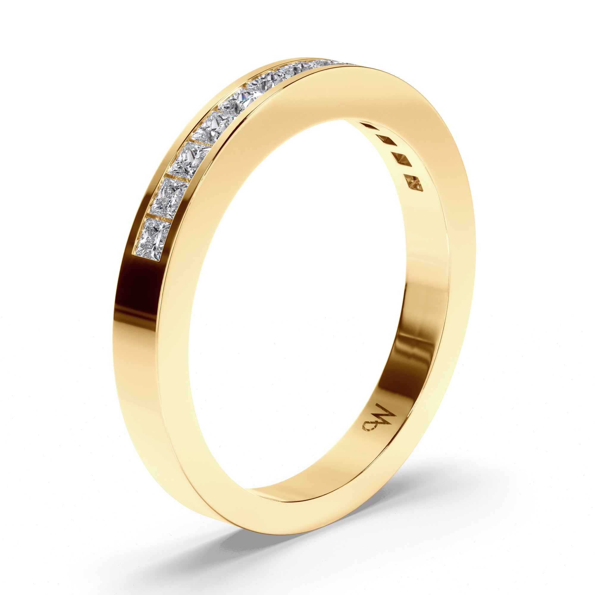 Princess Cut Channel Set Wedding Ring