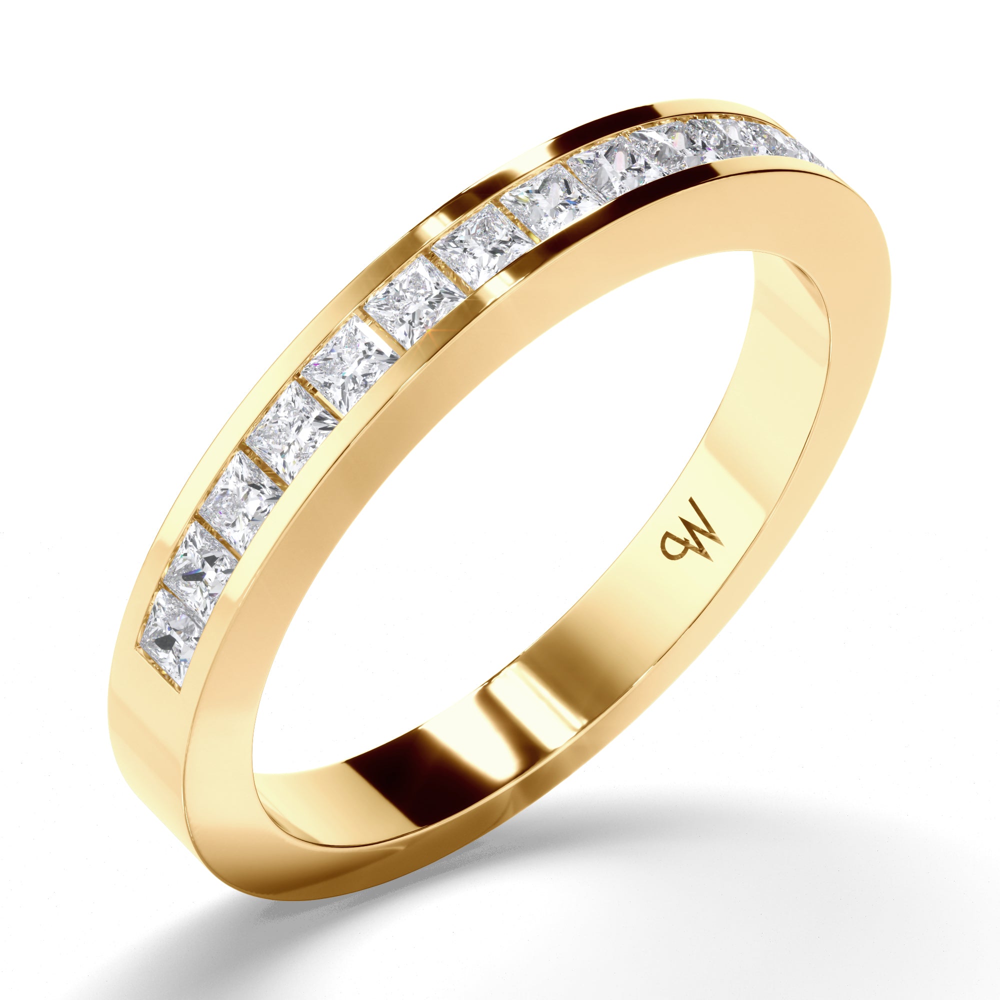 Princess Cut Channel Set Wedding Ring