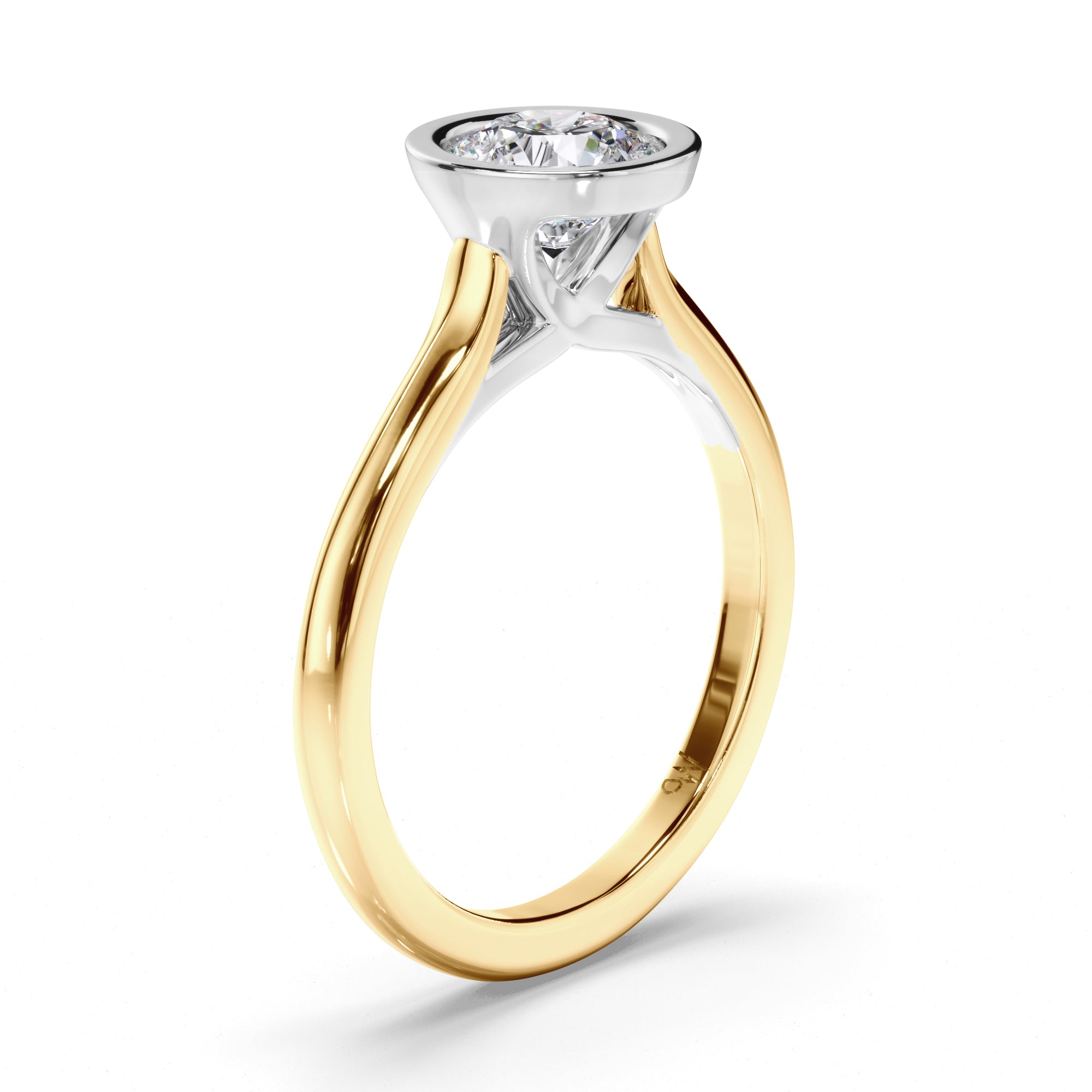 Round Diamond Bezel Set Engagement Ring