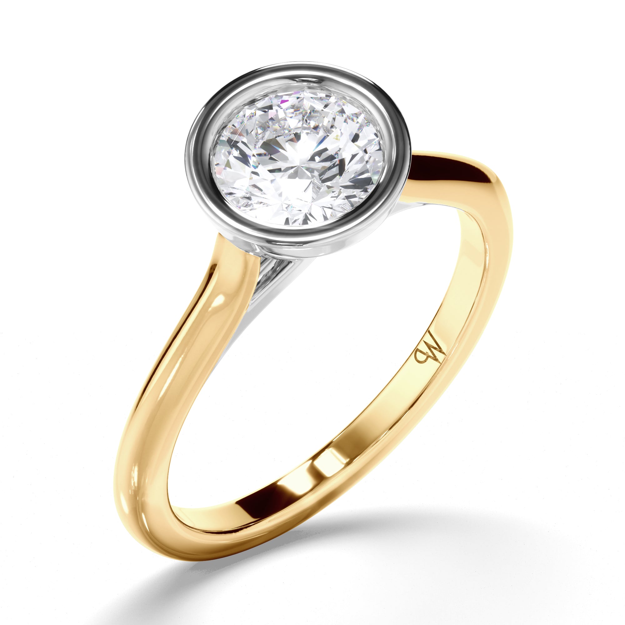 Round Diamond Bezel Set Engagement Ring