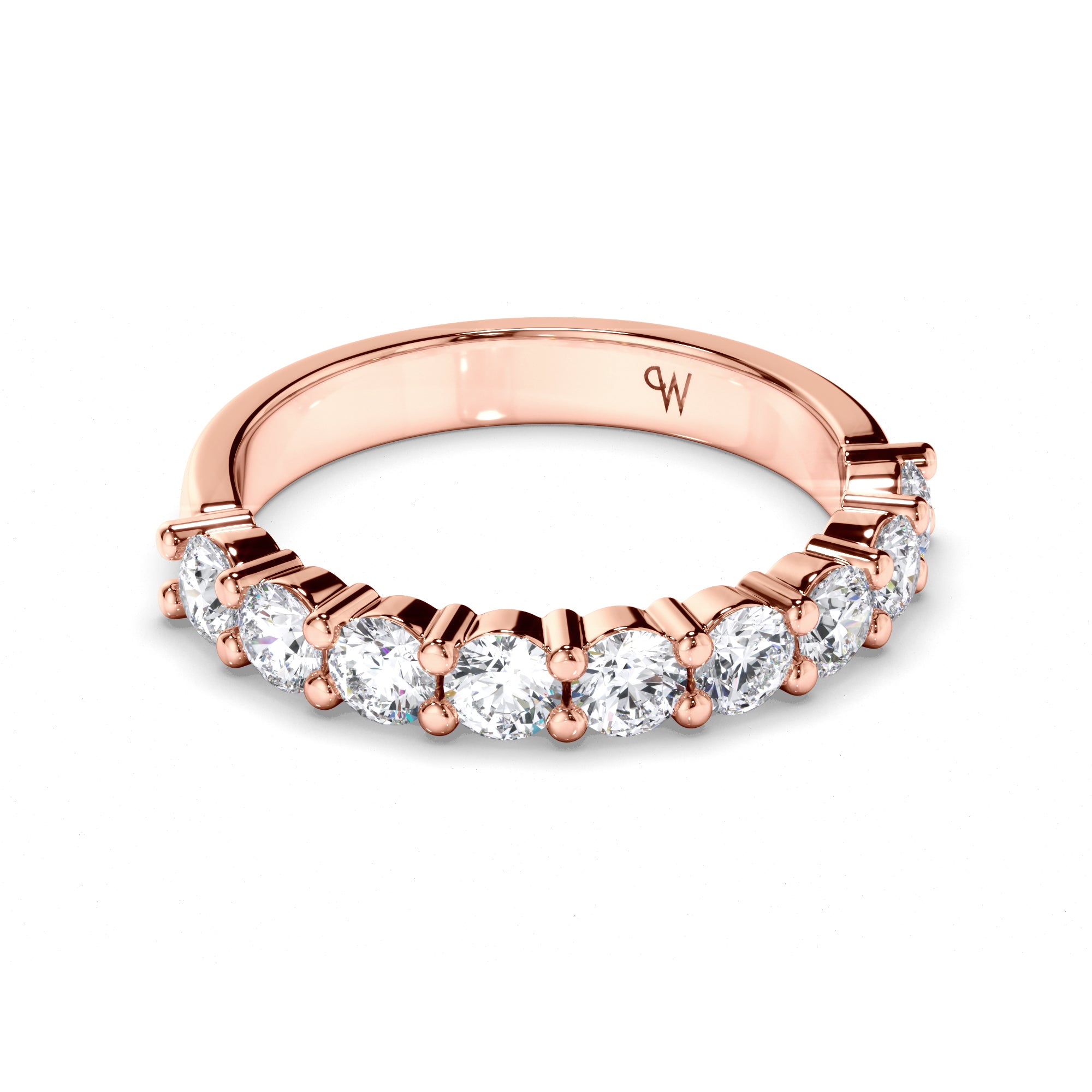 Round Brilliant Cut Claw Diamond Wedding Ring