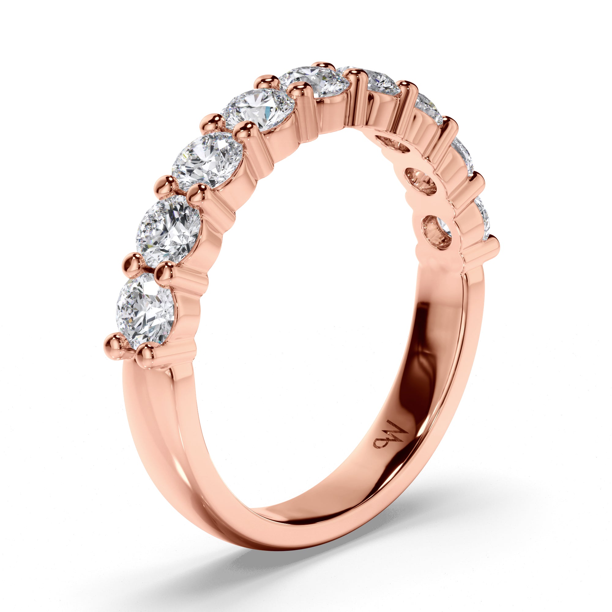 Round Brilliant Cut Claw Diamond Wedding Ring