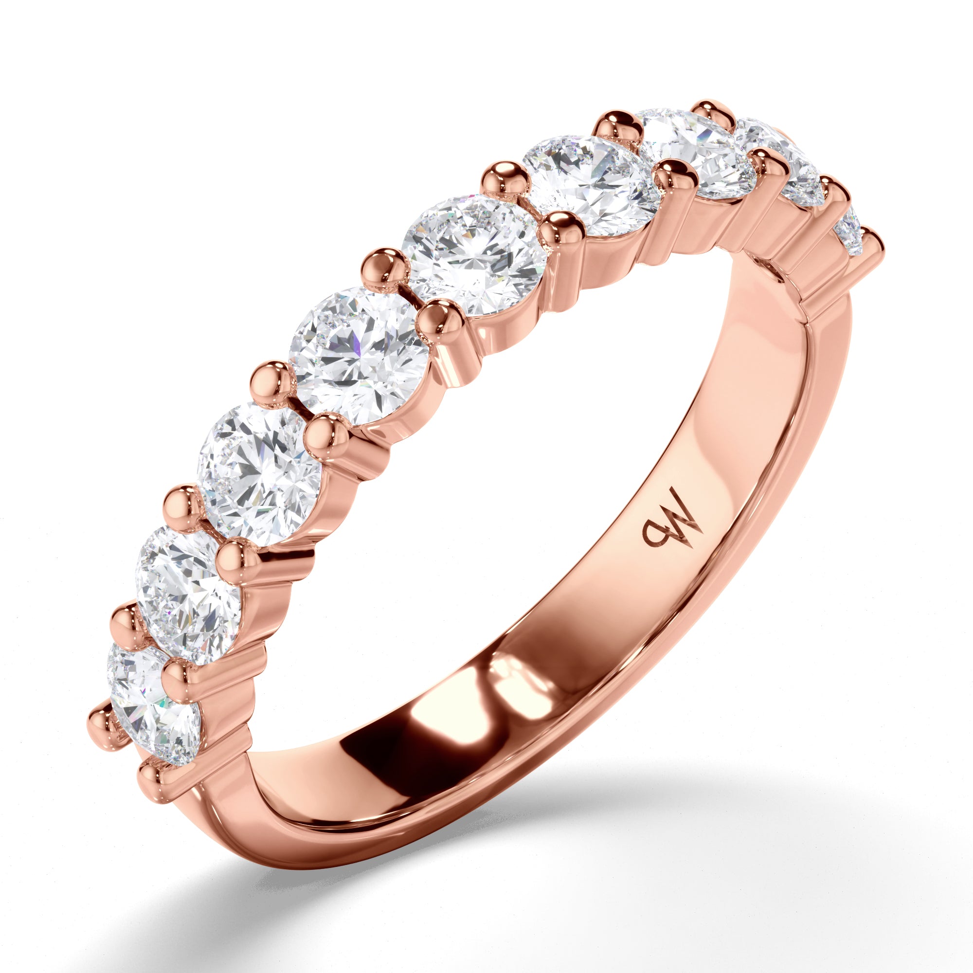 Round Brilliant Cut Claw Diamond Wedding Ring
