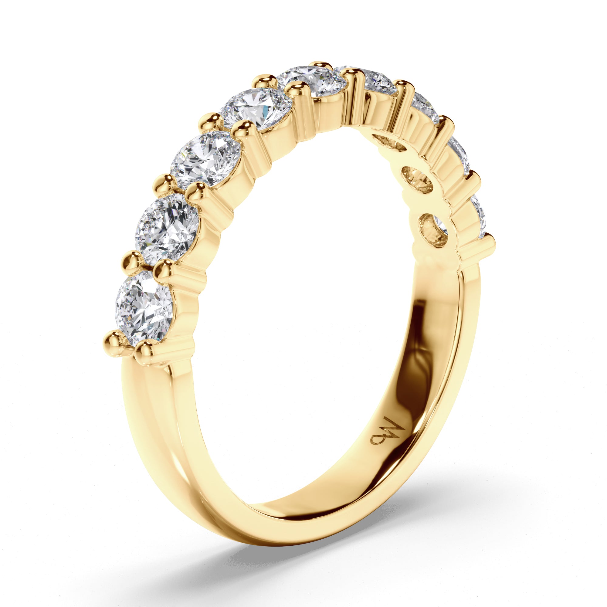 Round Brilliant Cut Claw Diamond Wedding Ring