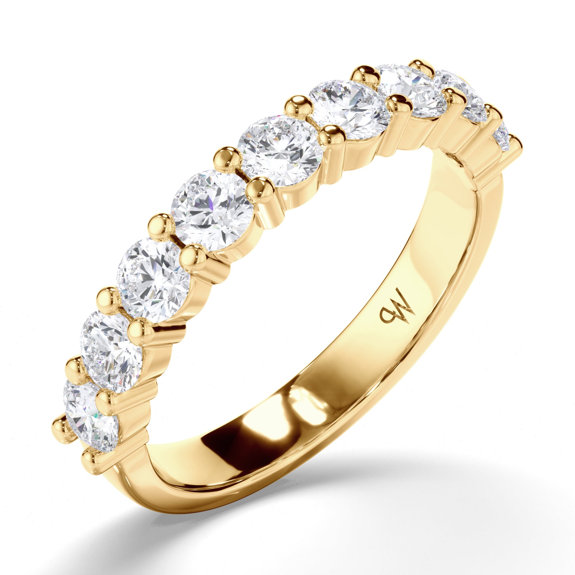 Round Brilliant Cut Claw Diamond Wedding Ring
