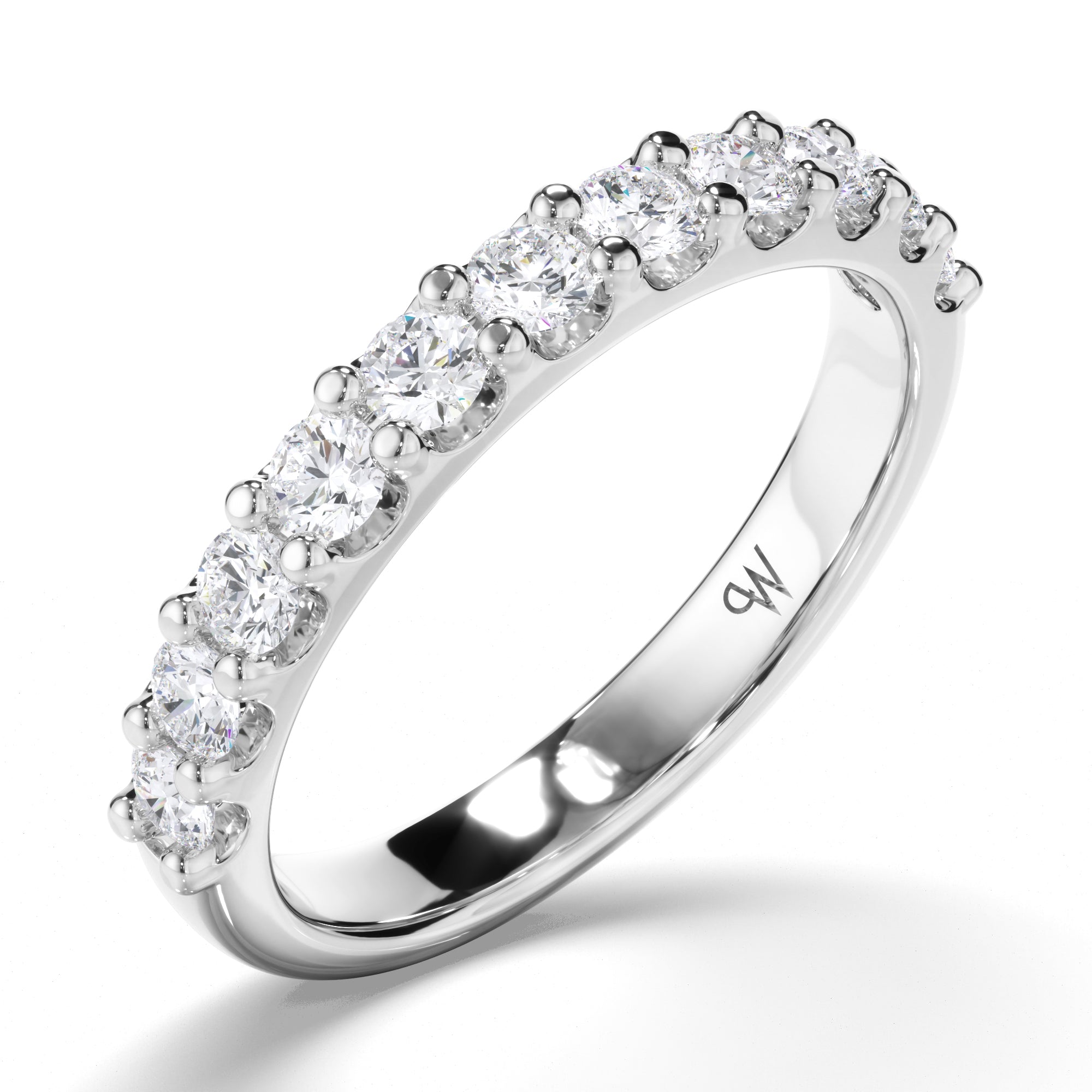 Brilliant Cut Claw Set Diamond Wedding Ring