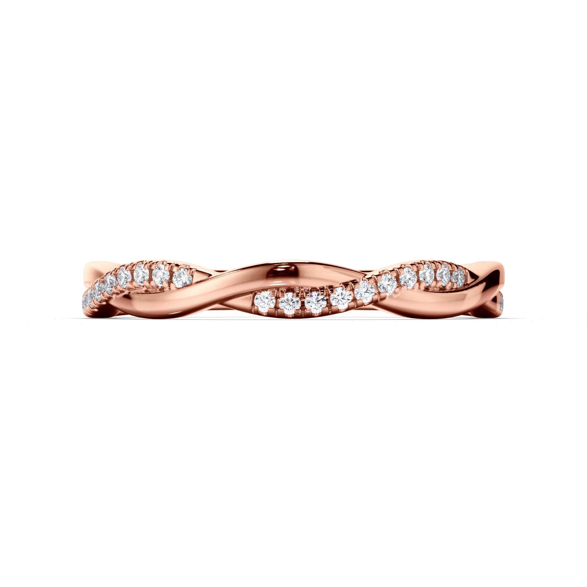Woven Round Brilliant Cut Diamond Set Wedding Ring