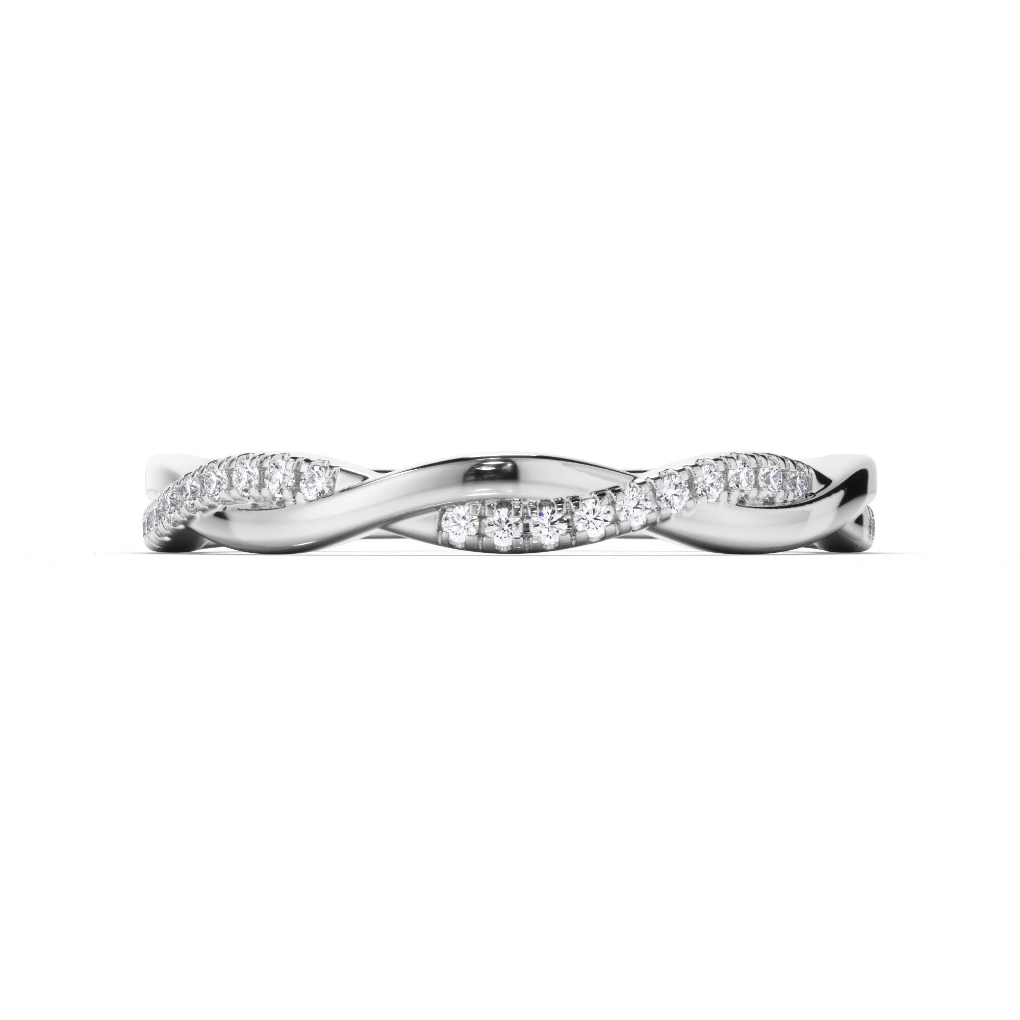 Woven Round Brilliant Cut Diamond Set Wedding Ring