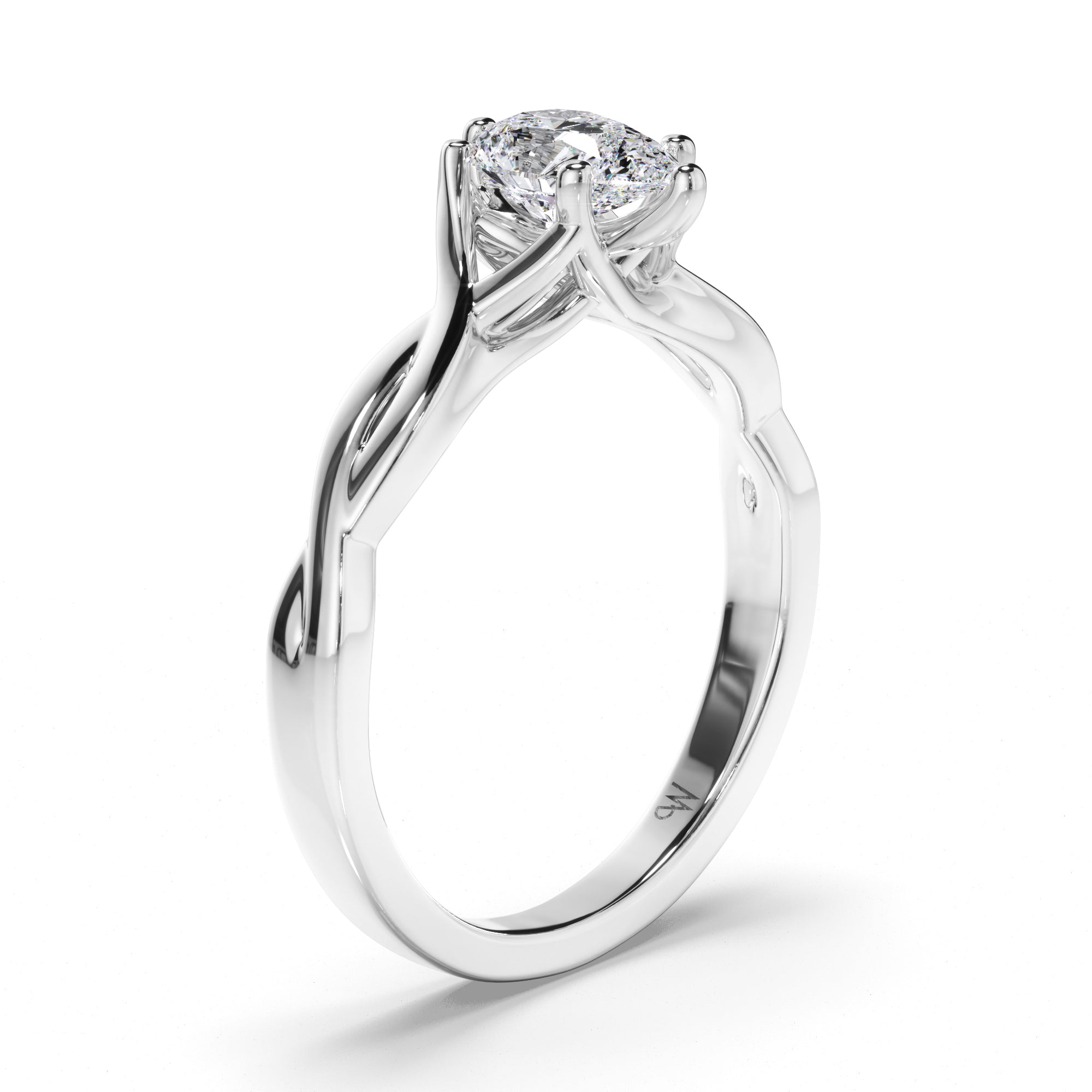 Pear Diamond Engagement Ring with Woven Band