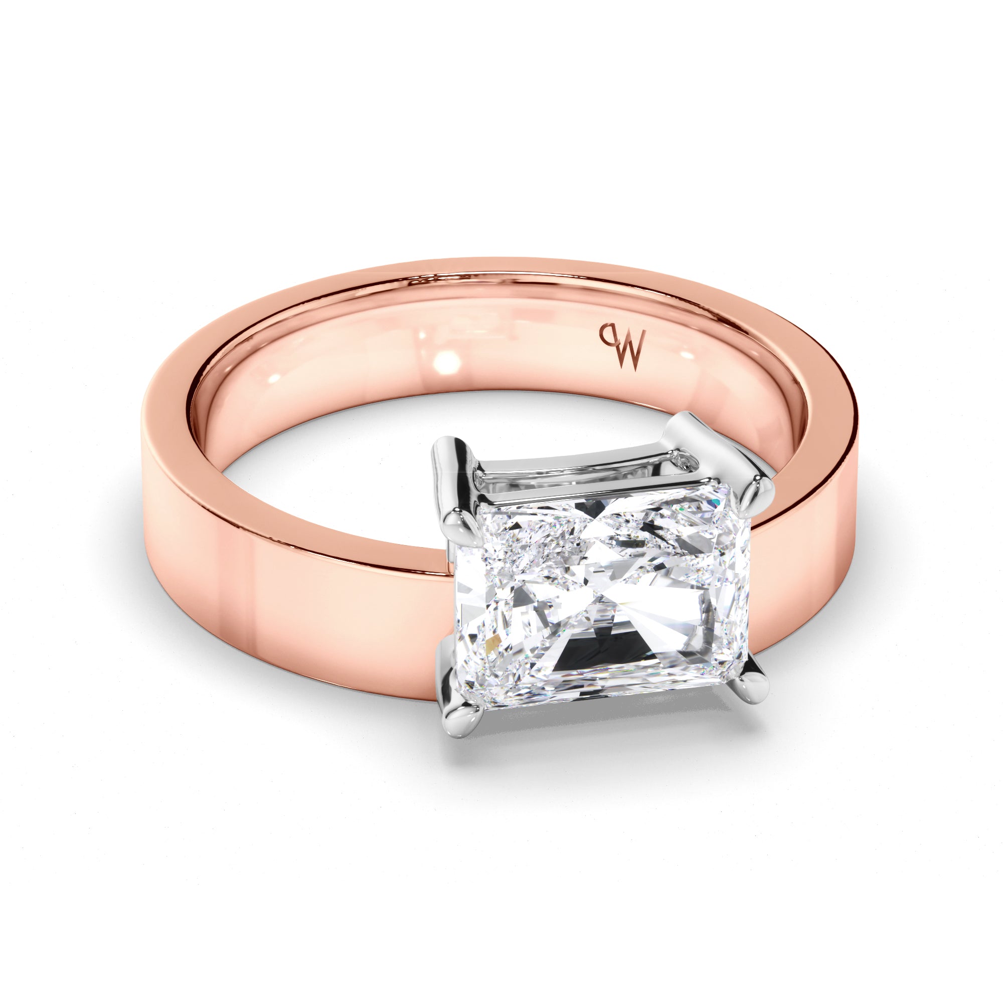 Radiant Diamond Solitaire Engagement Ring