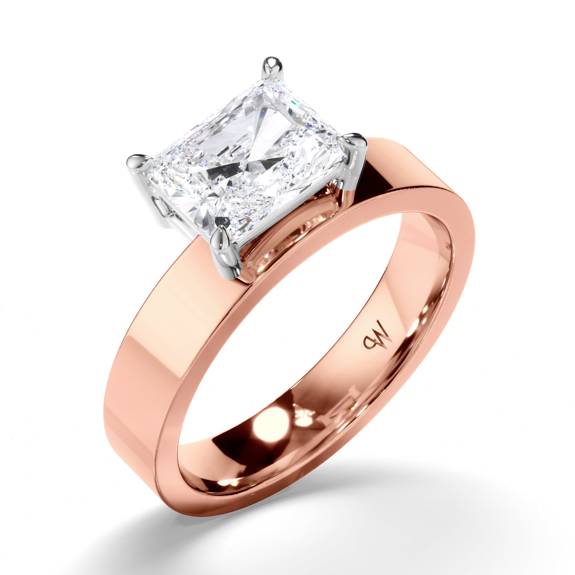 Radiant Diamond Solitaire Engagement Ring