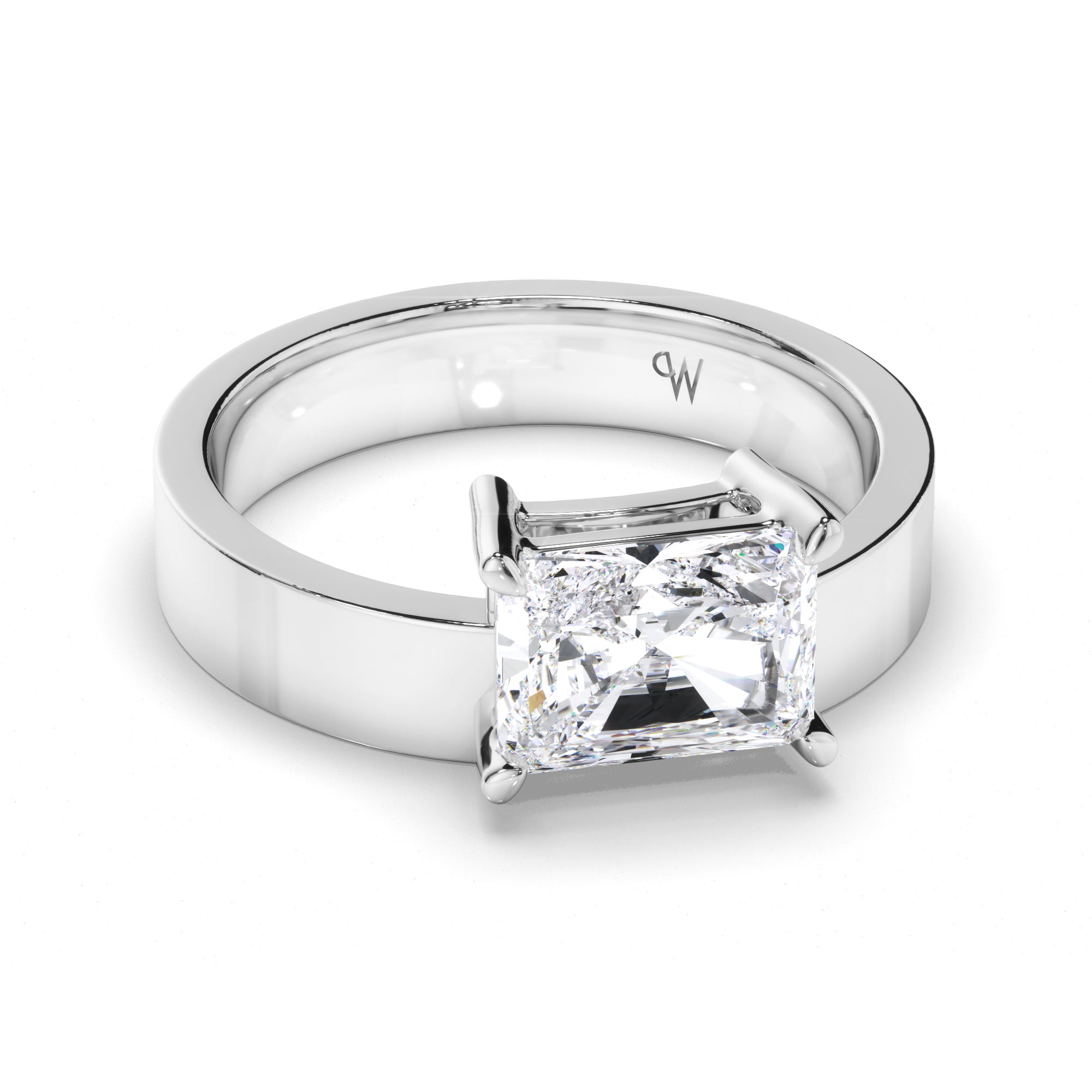 Radiant Diamond Solitaire Engagement Ring