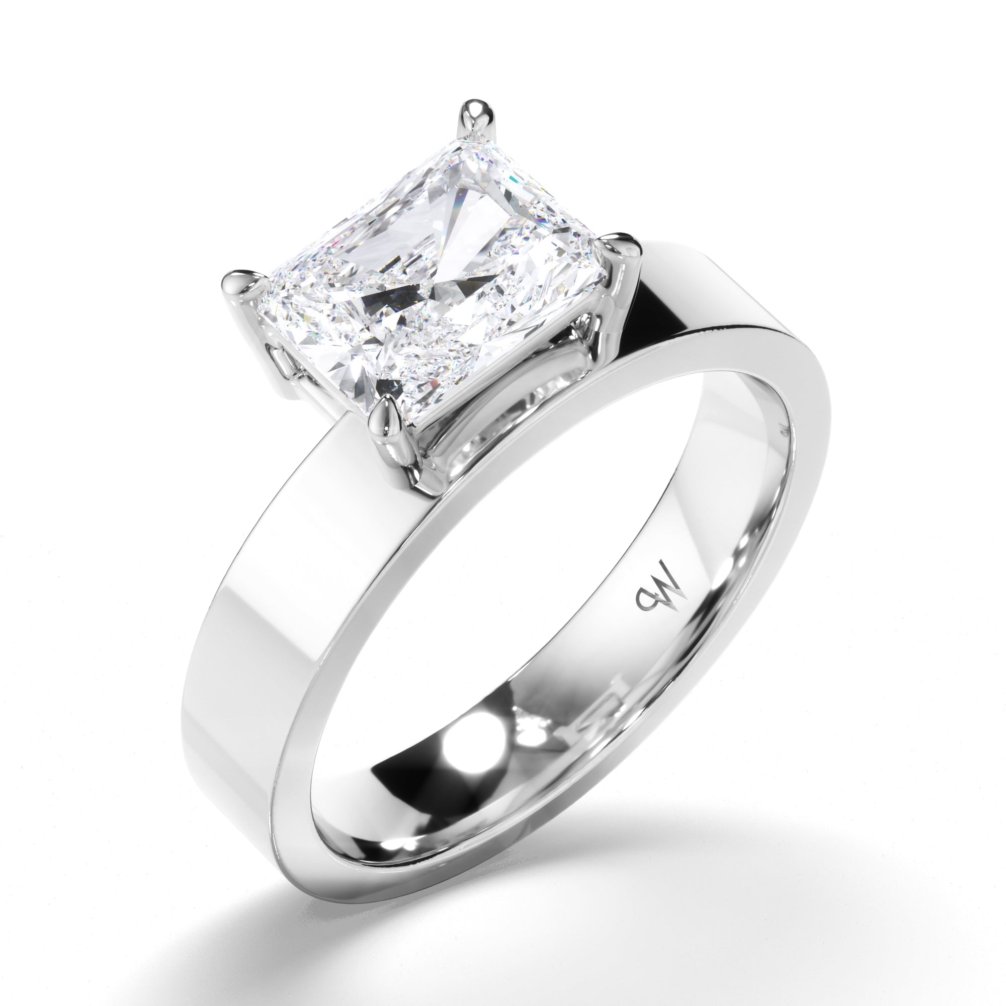 Radiant Diamond Solitaire Engagement Ring