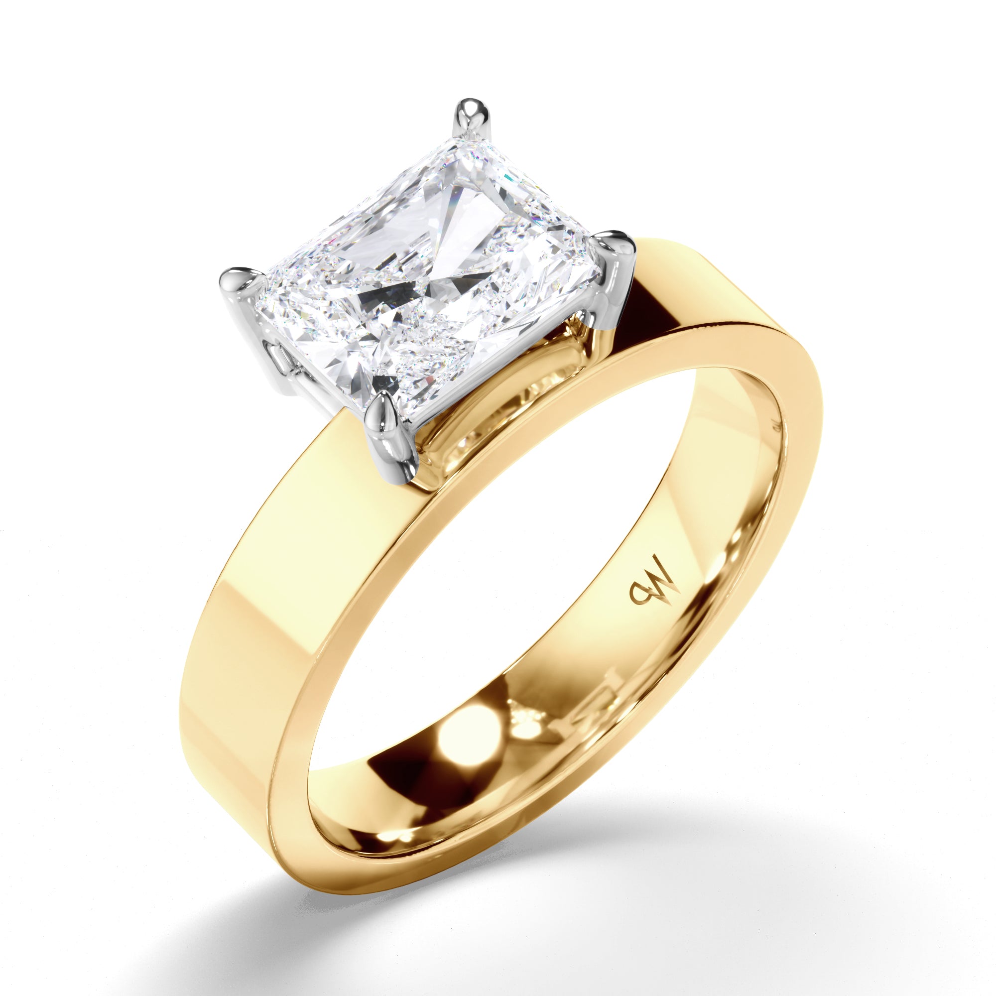 Radiant Diamond Solitaire Engagement Ring