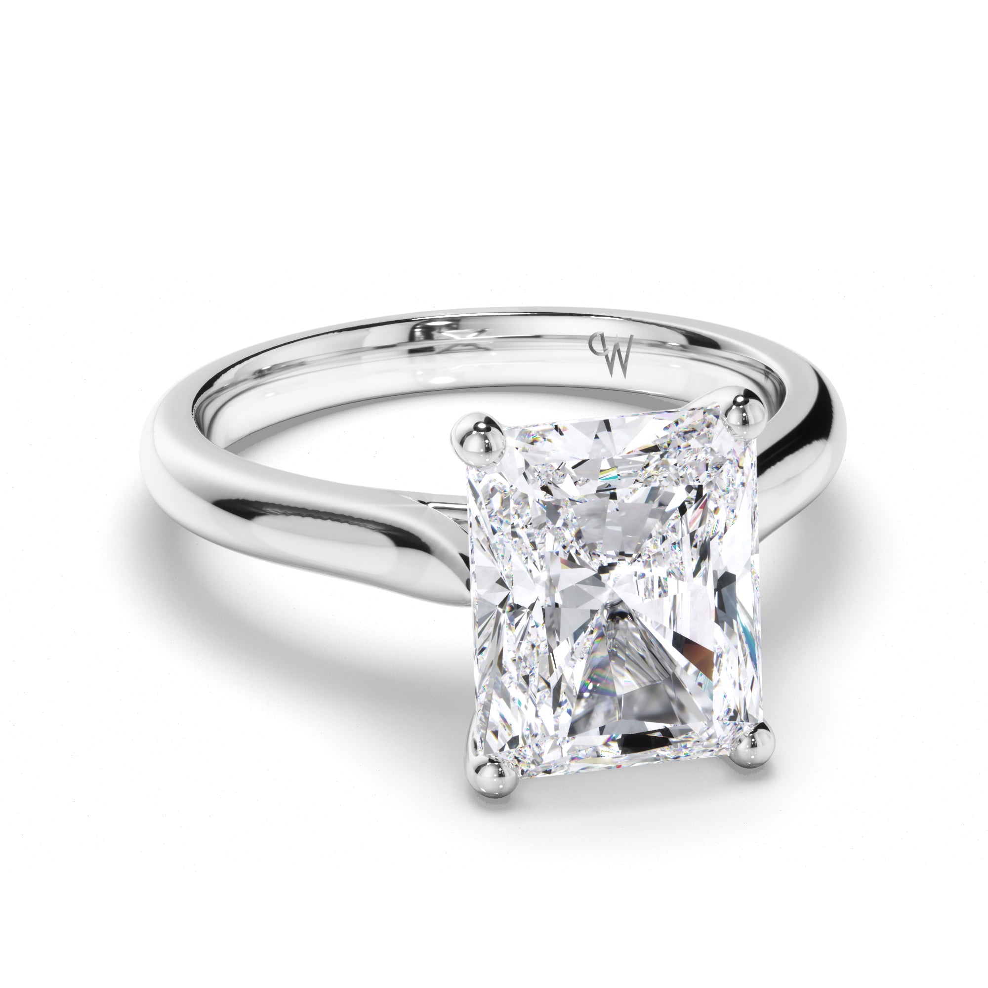 Radiant Diamond Solitaire Engagement Ring