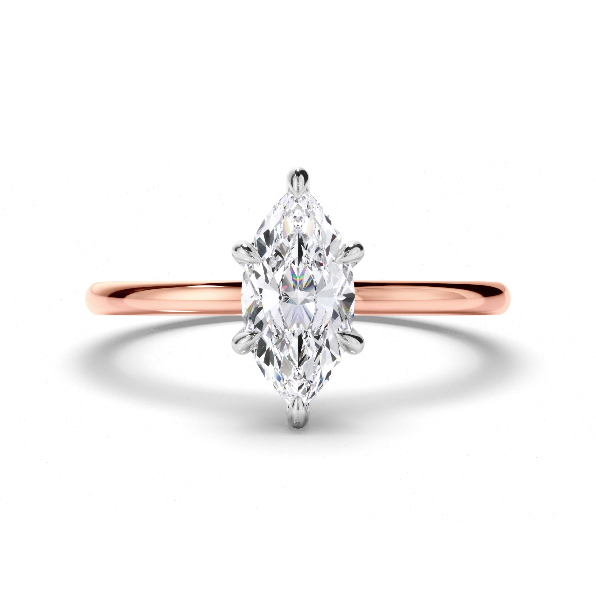 Marquise Diamond Engagement Ring with Hidden Halo