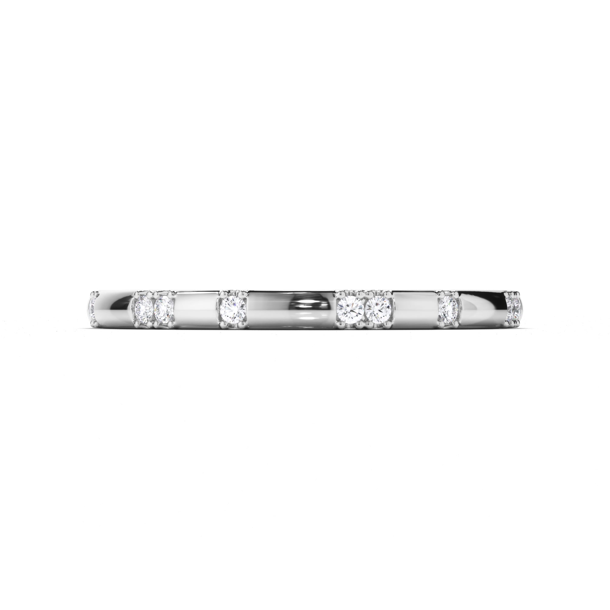 Pressure Set Round Brilliant Cut Diamond Wedding Ring