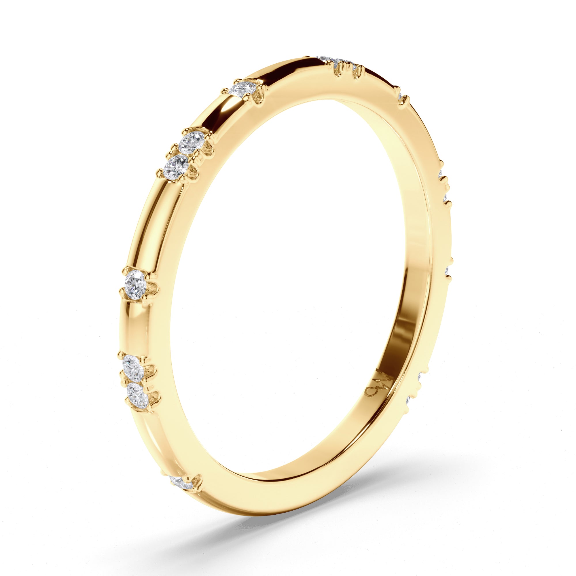 Pressure Set Round Brilliant Cut Diamond Wedding Ring