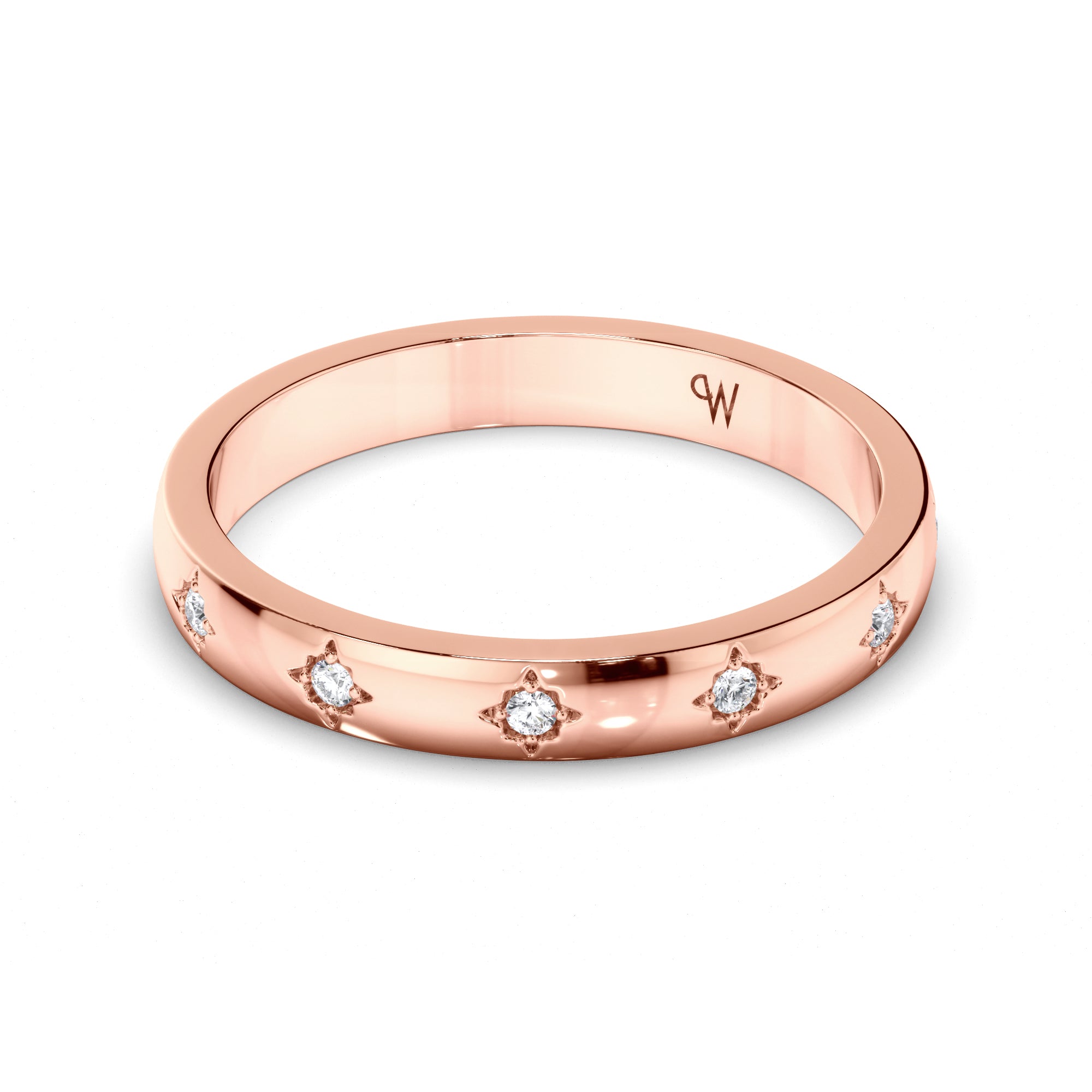 Pressure Star Set Diamond Wedding Ring
