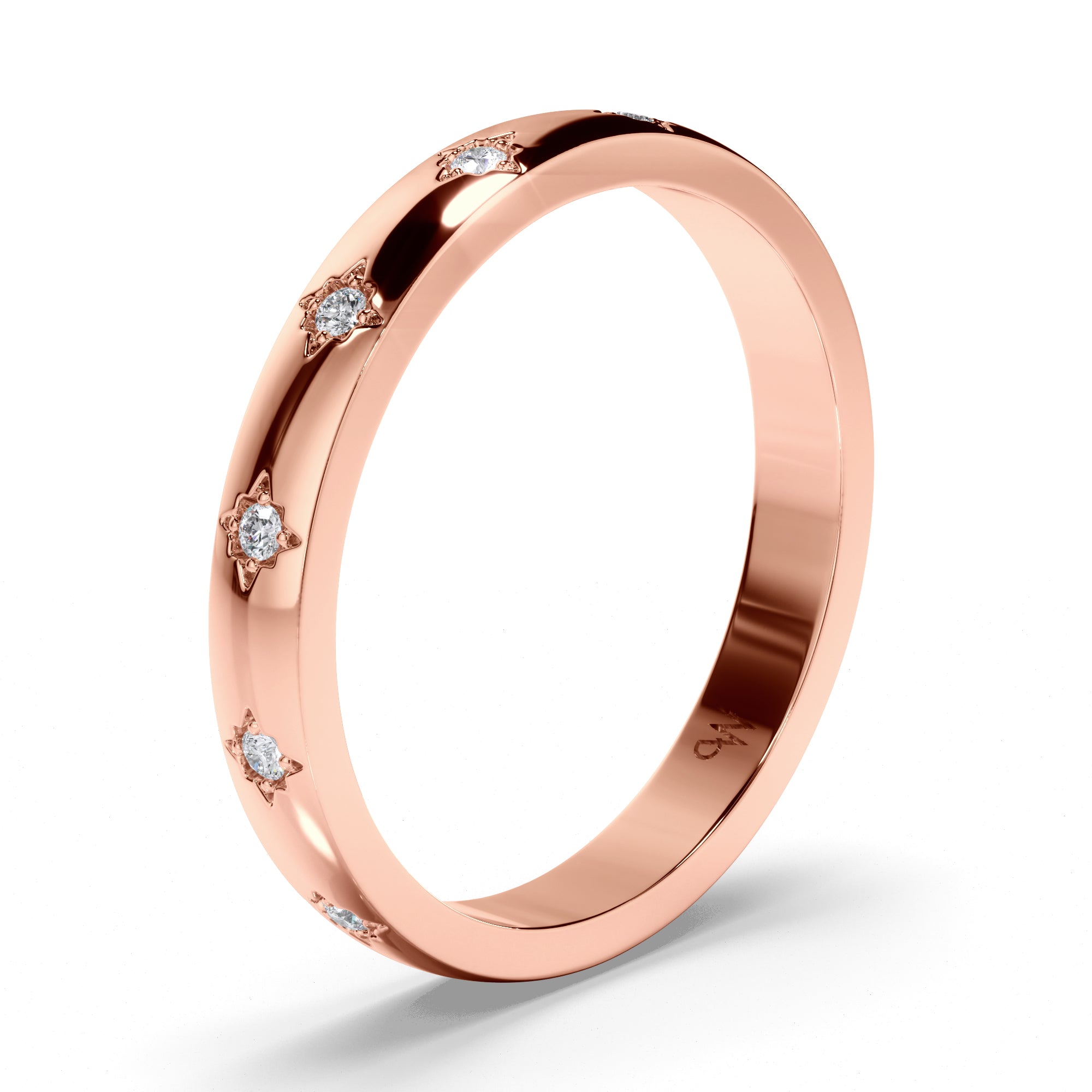 Pressure Star Set Diamond Wedding Ring