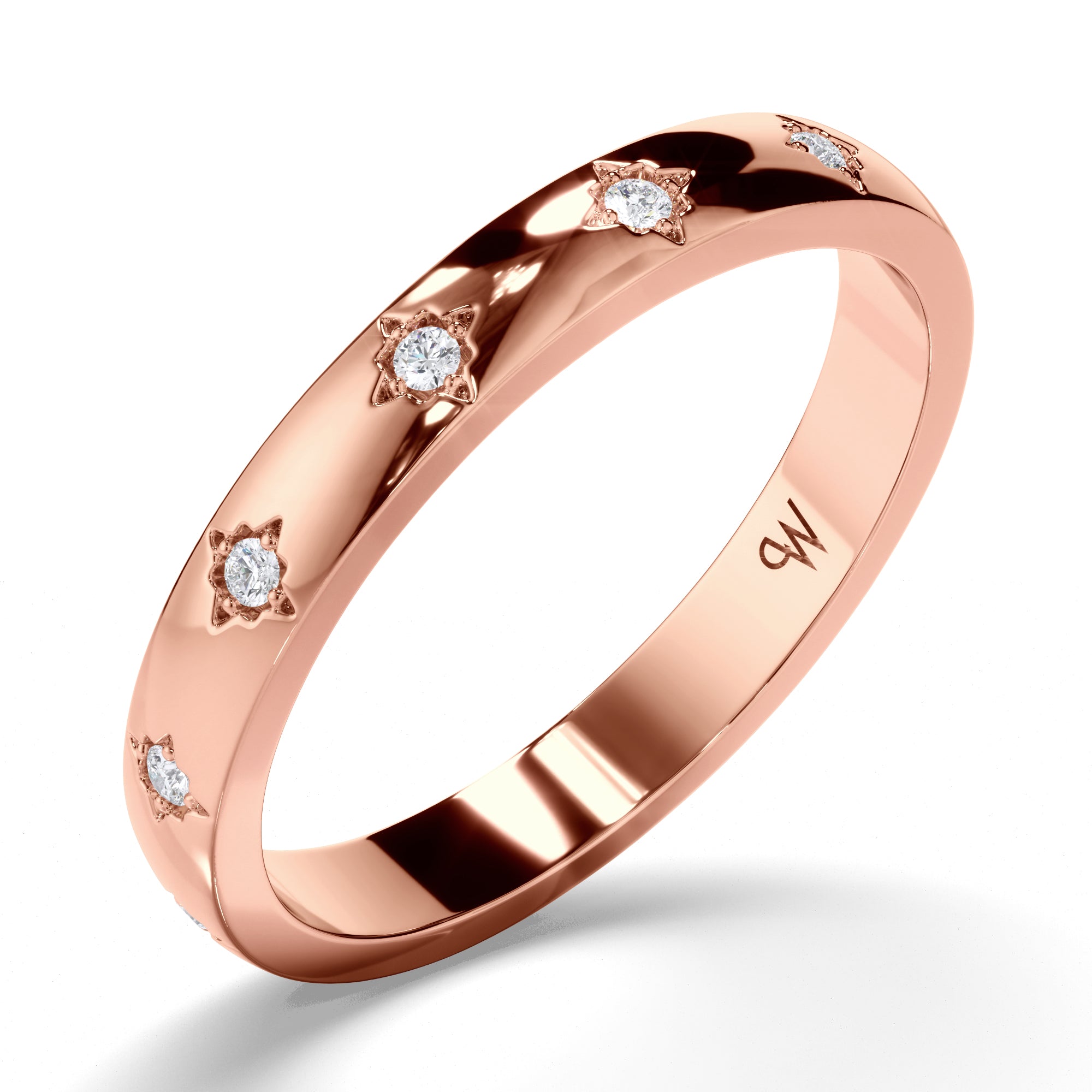 Pressure Star Set Diamond Wedding Ring