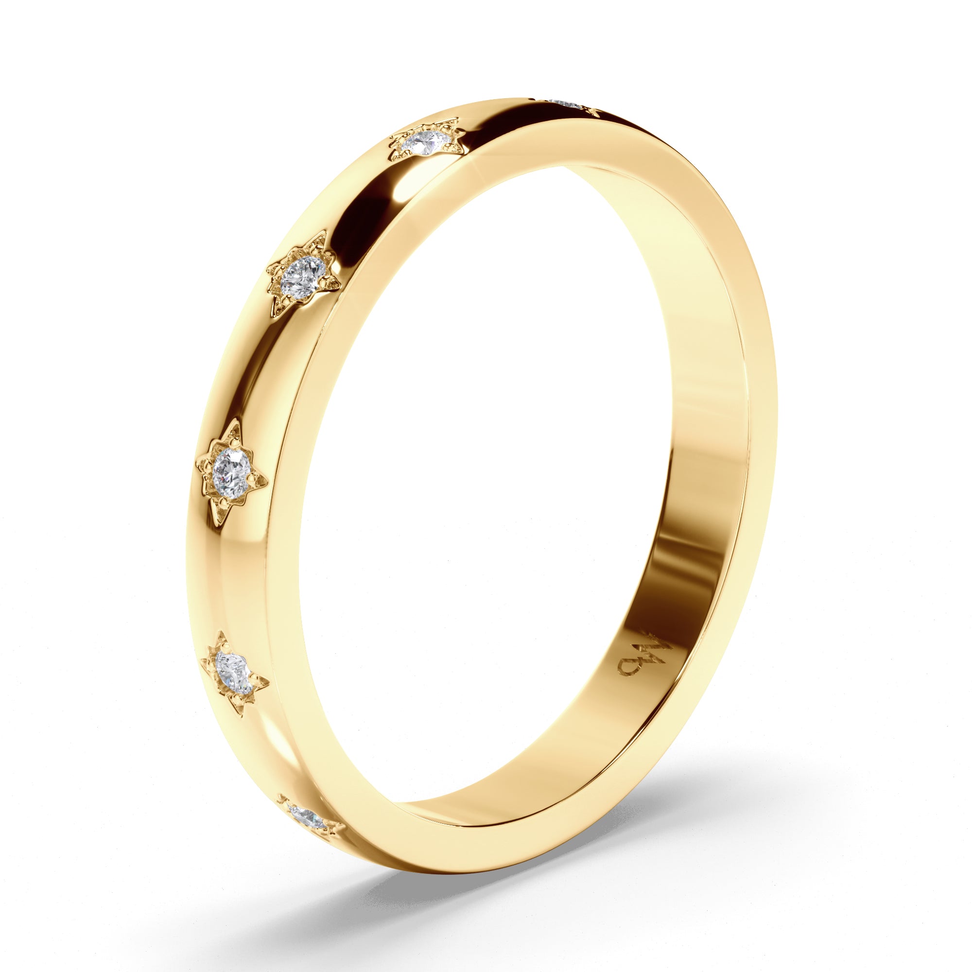 Pressure Star Set Diamond Wedding Ring