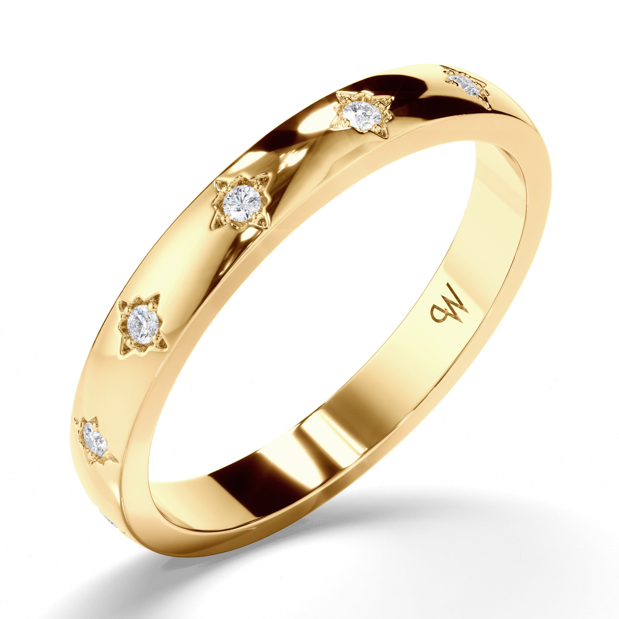 Pressure Star Set Diamond Wedding Ring