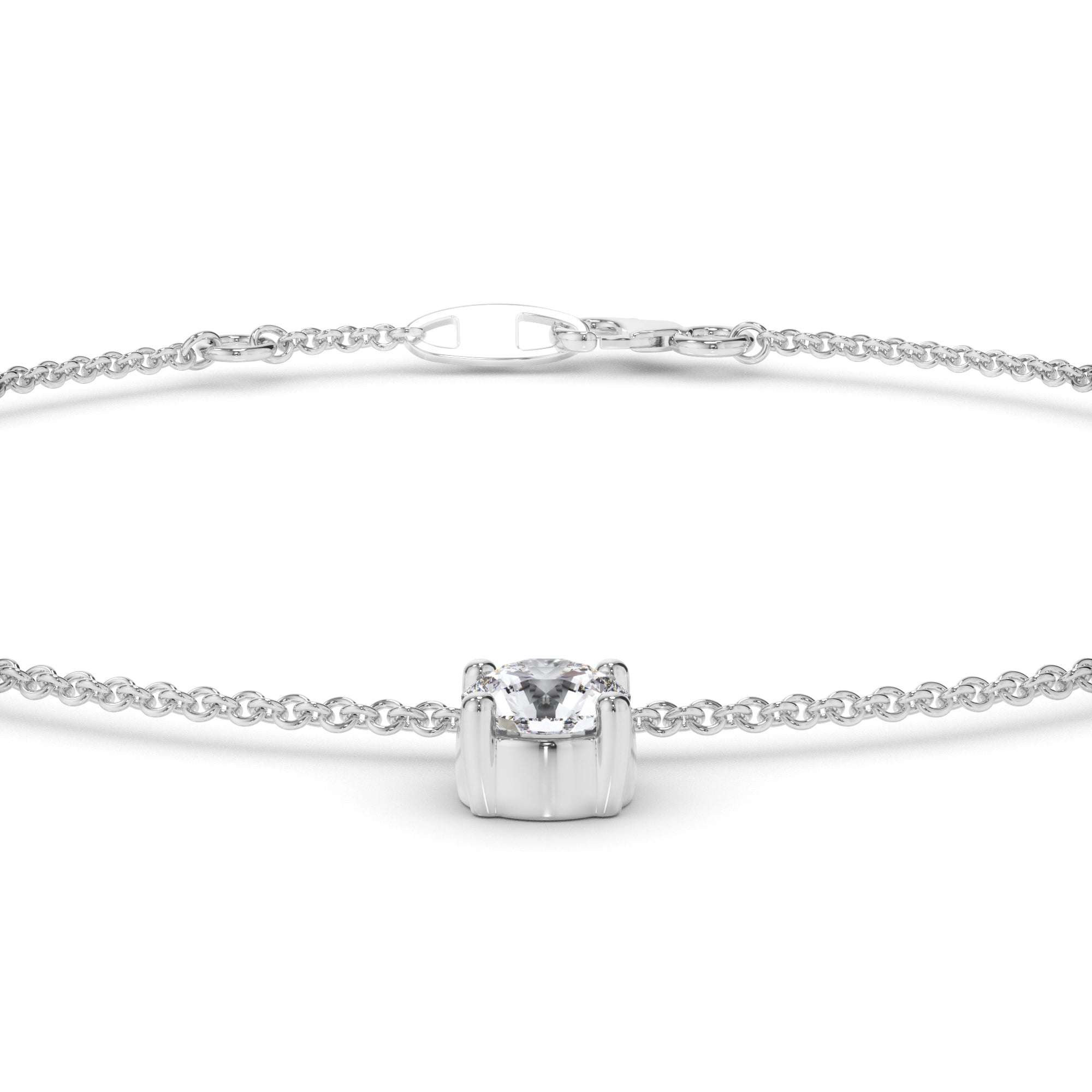 Floating Round Brilliant Cut Natural Mined Diamond Bracelet