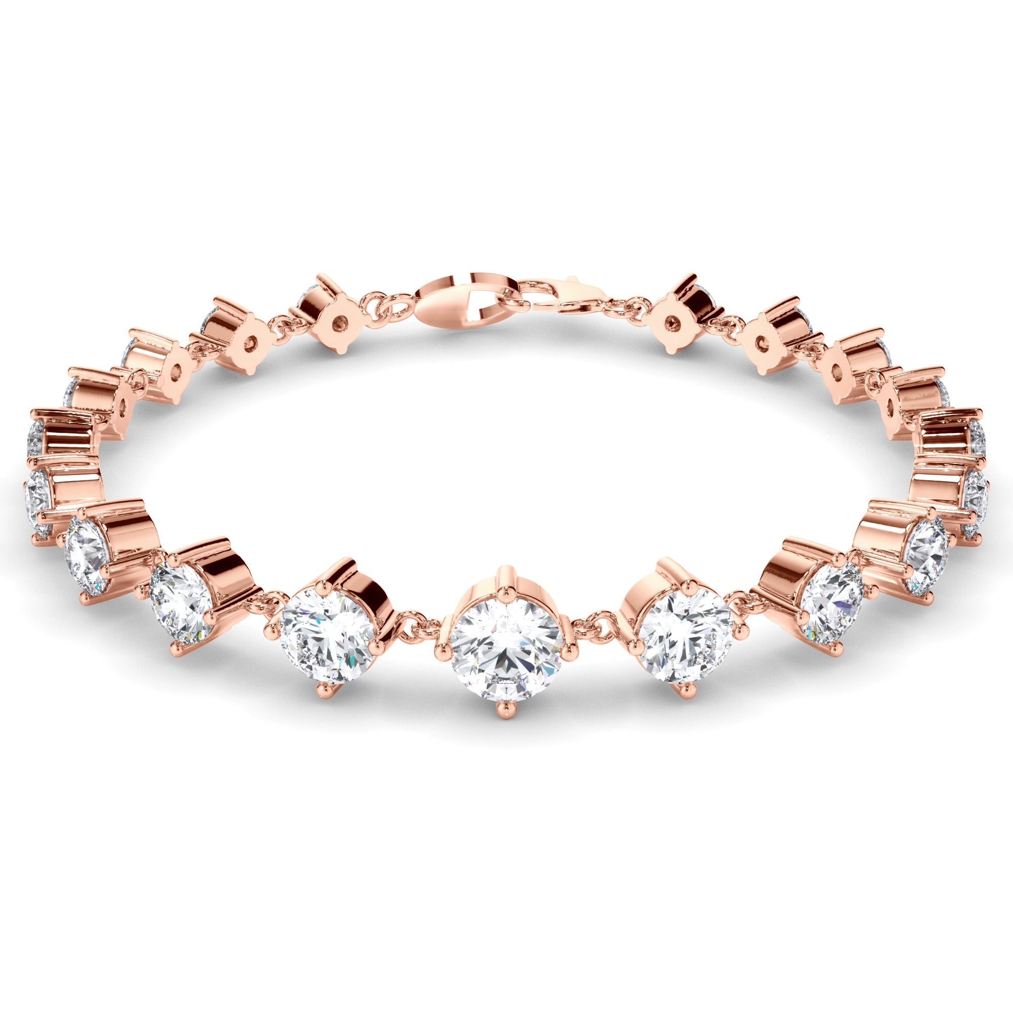 Round Brilliant Cut Laboratory Grown Diamond Tennis Bracelet
