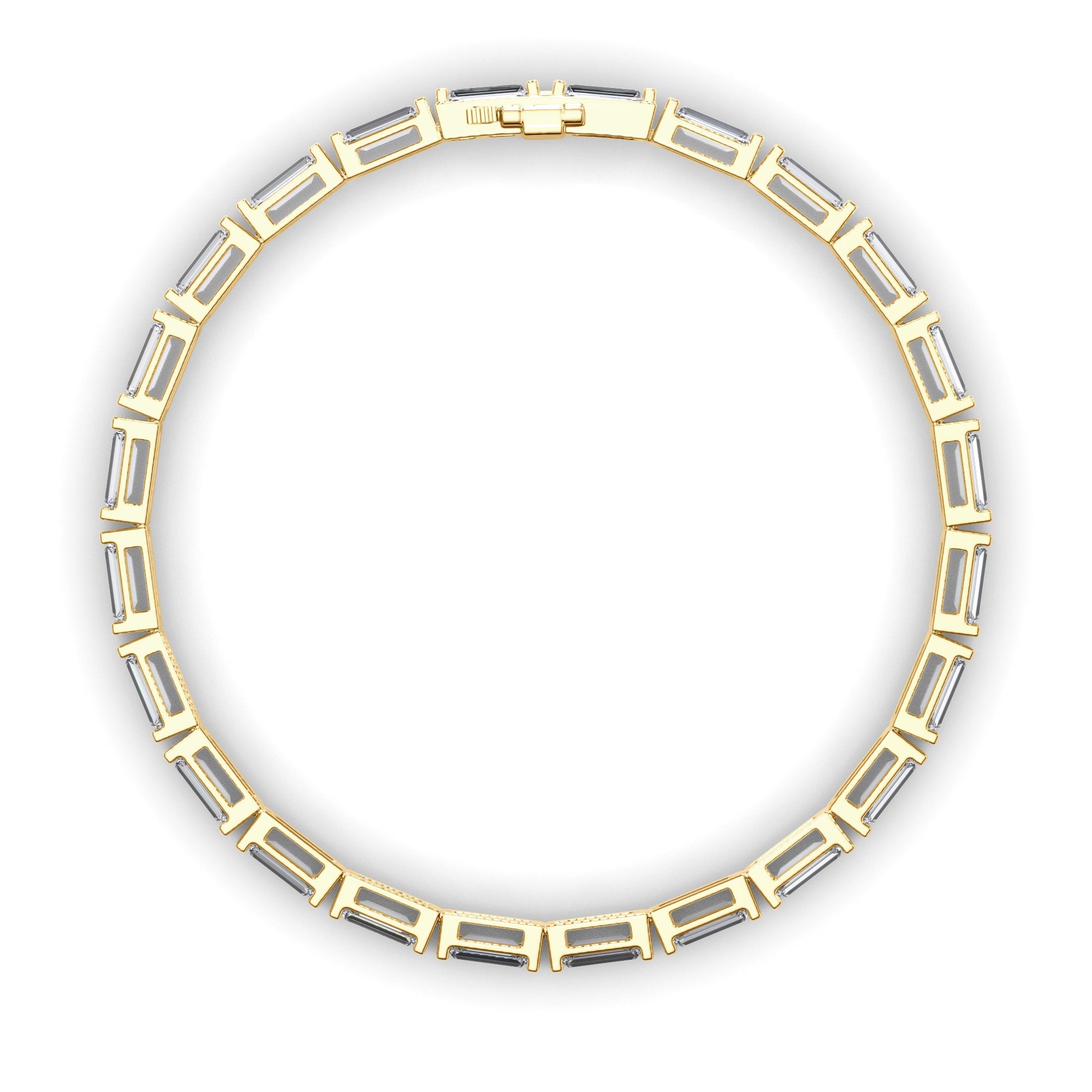 Baguette Cut Laboratory Grown Diamond Tennis Bracelet