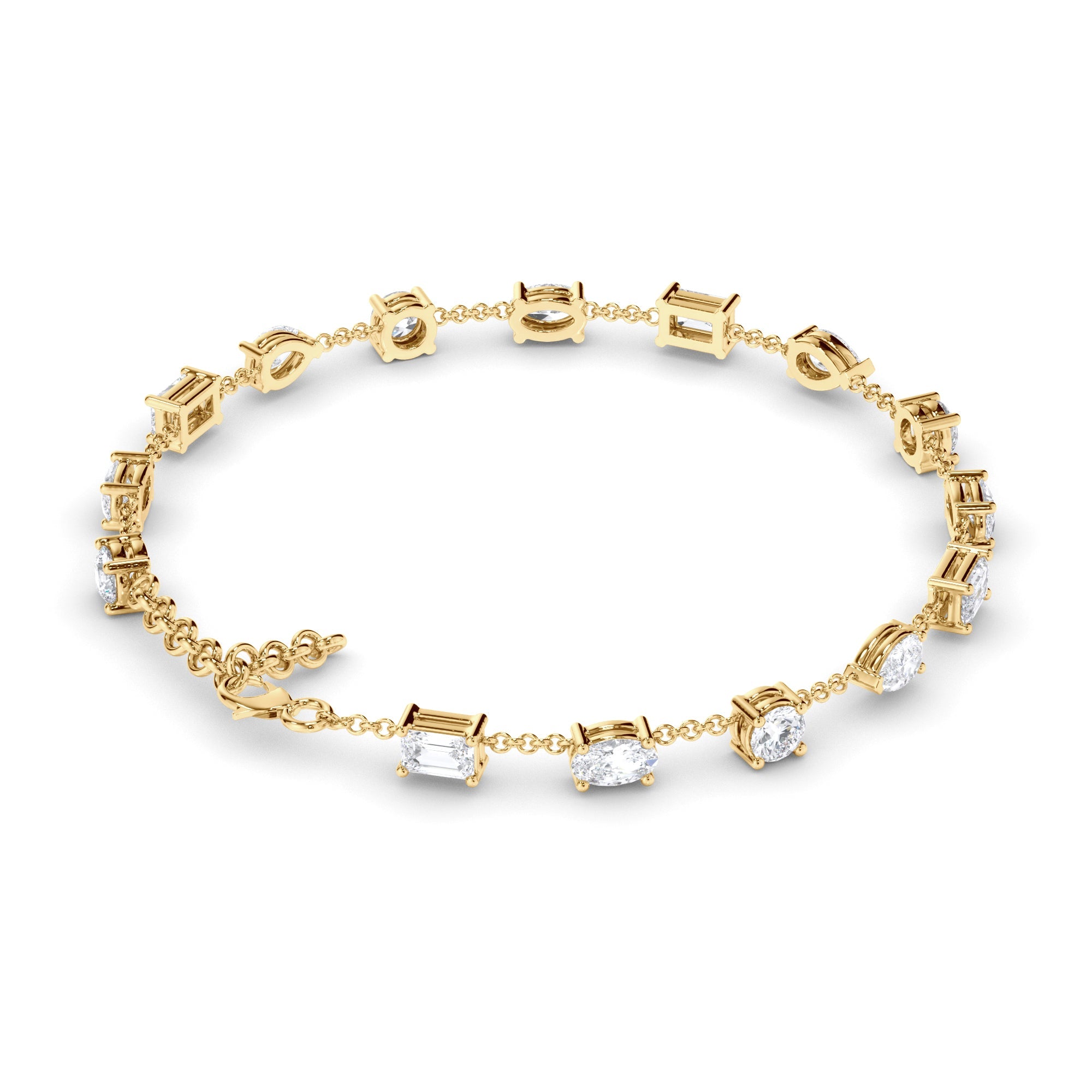 Multi-Shape Laboratory Grown Diamond Tennis Bracelet