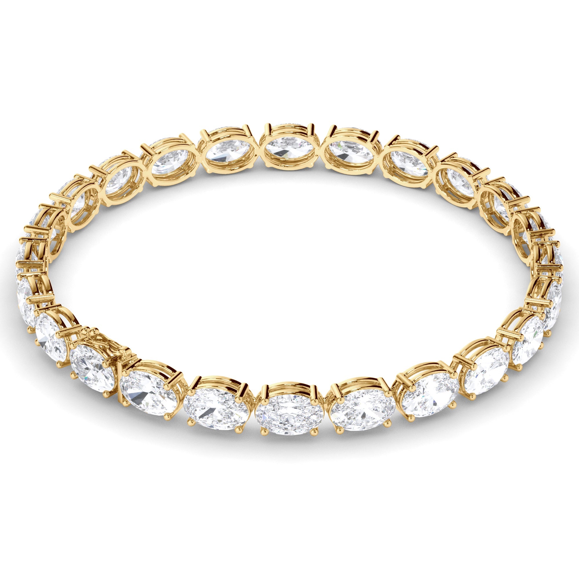 Oval Cut Laboratory Grown Diamond Tennis Bracelet