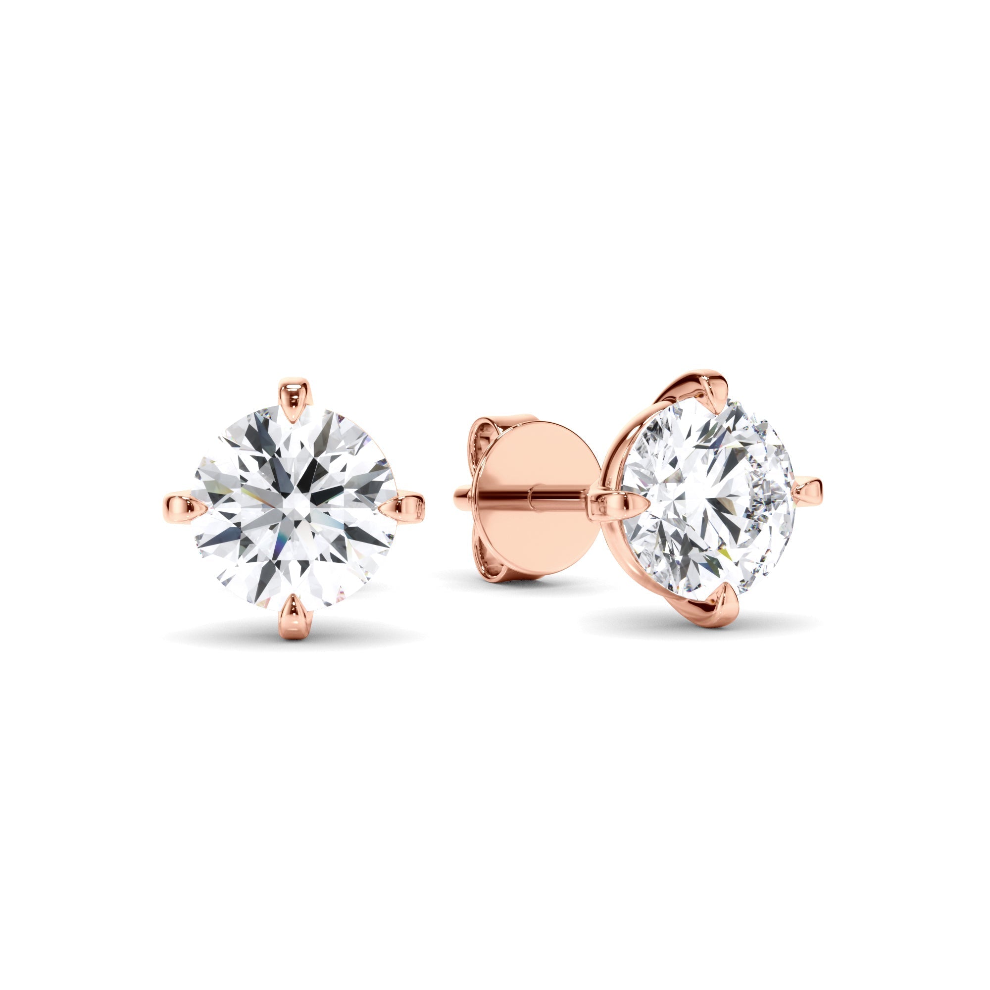 Round Brilliant Cut Diamond Stud Earrings