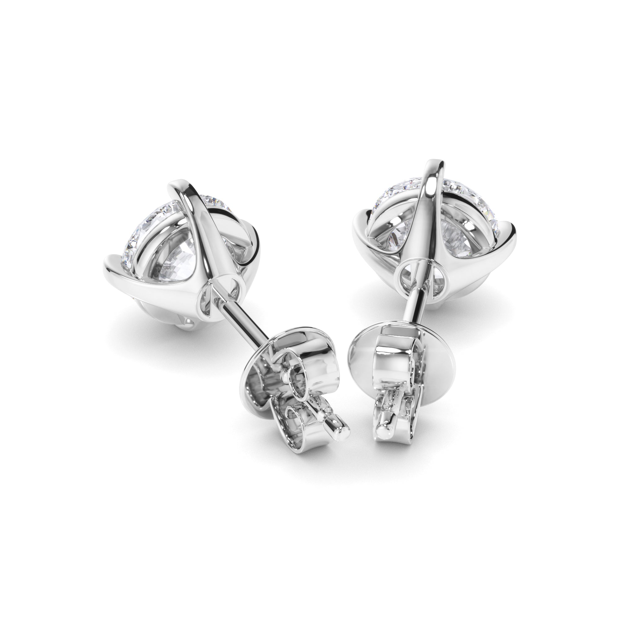 Round Brilliant Cut Diamond Stud Earrings