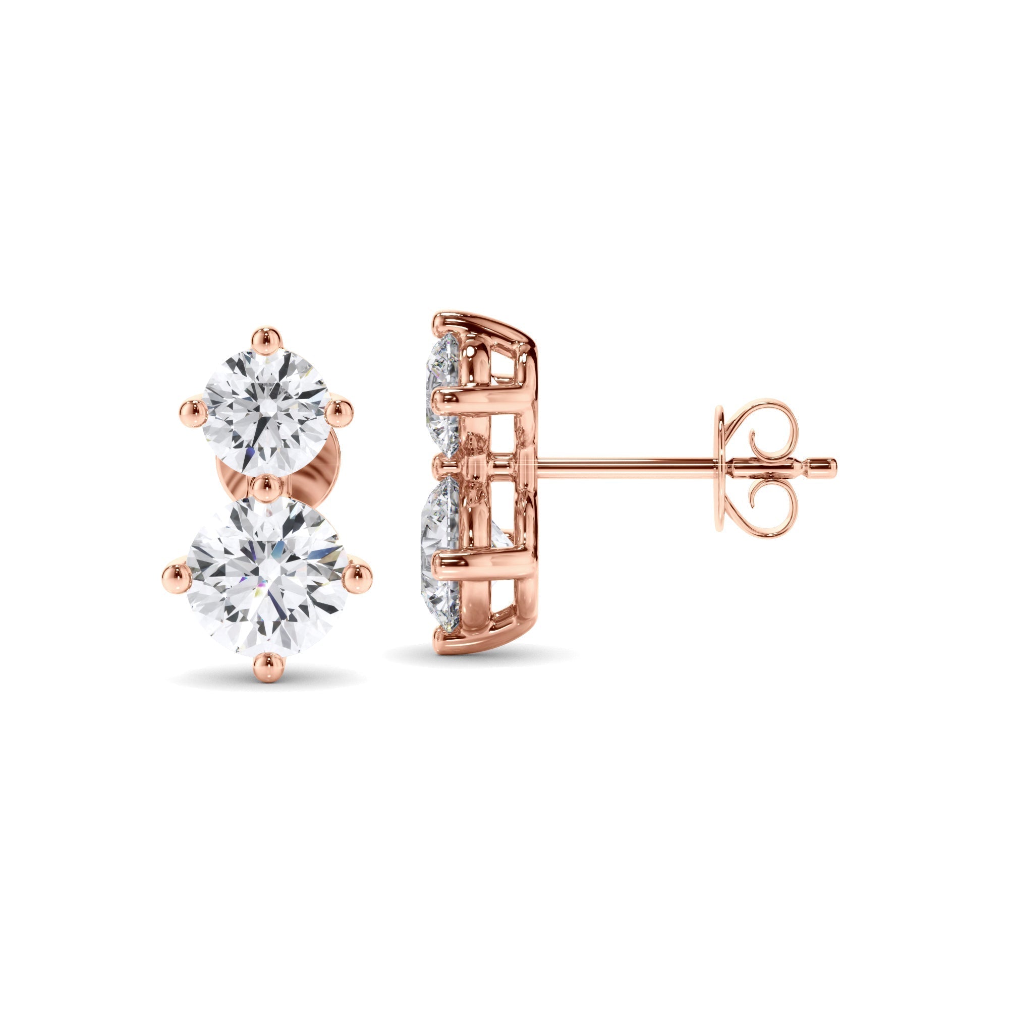 Round Brilliant Cut Diamond Stud Earrings