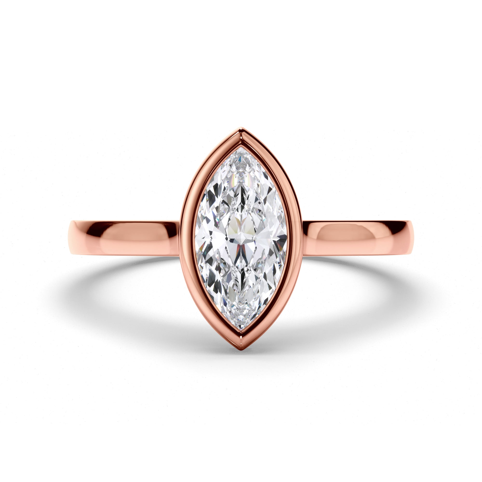 Marquise Diamond Bezel Set Engagement Ring