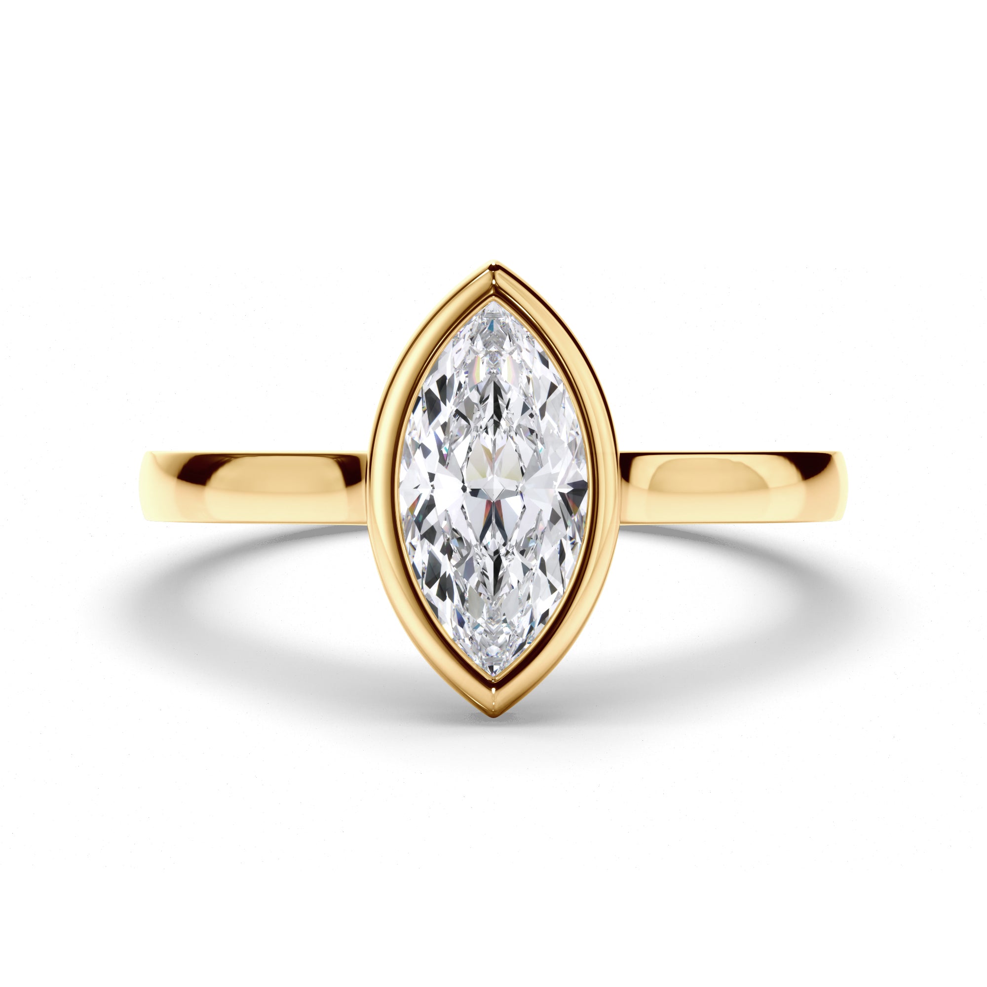 Marquise Diamond Bezel Set Engagement Ring