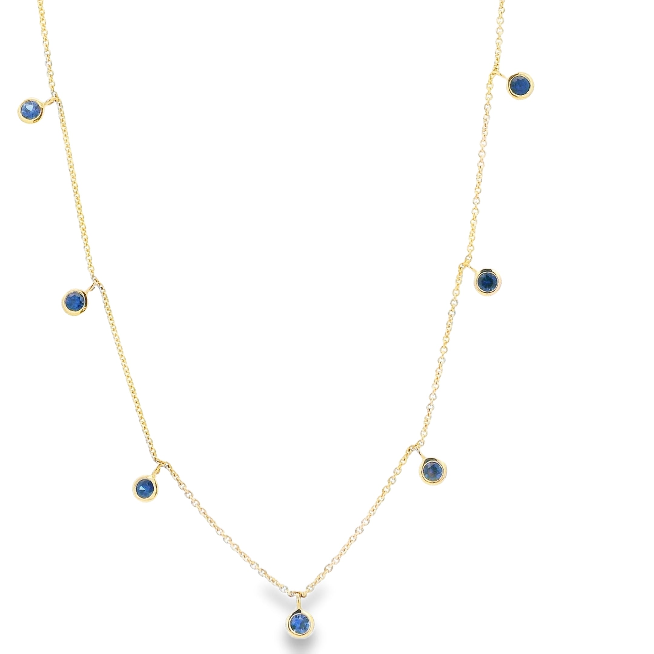 18ct Yellow Gold Sapphire Necklace