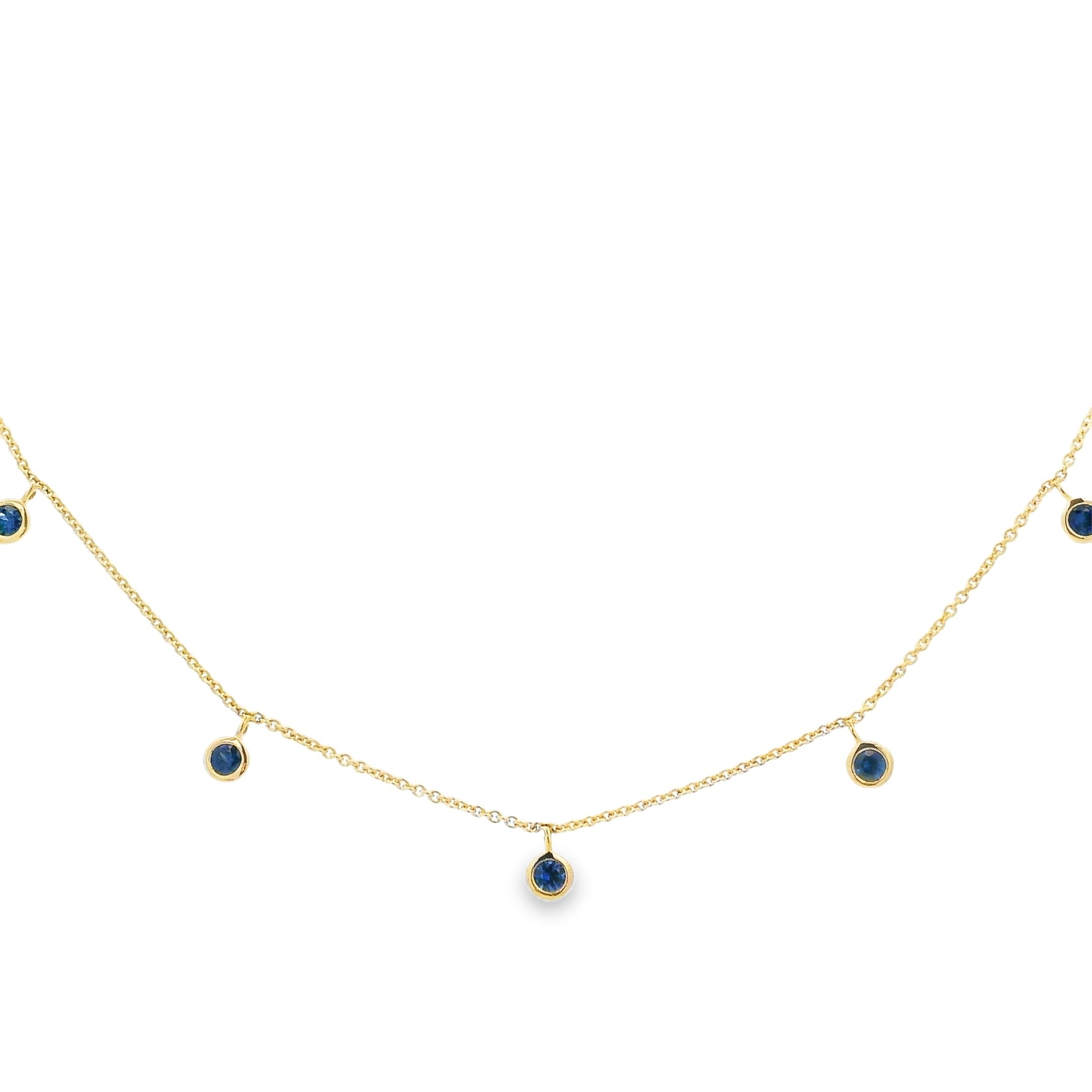 18ct Yellow Gold Sapphire Necklace